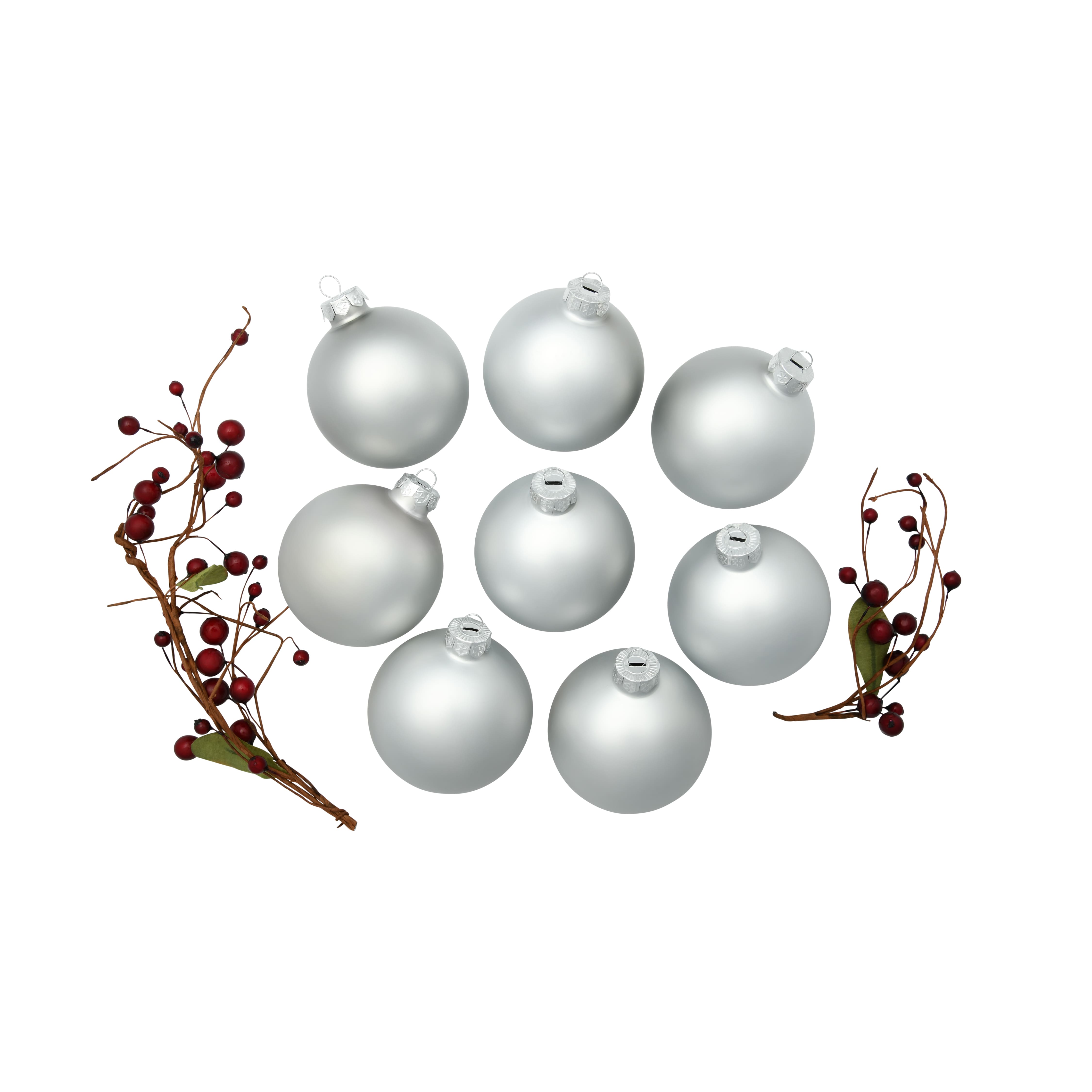 Whitehurst 8ct. 3.25&#x22; Matte Glass Ball Ornaments
