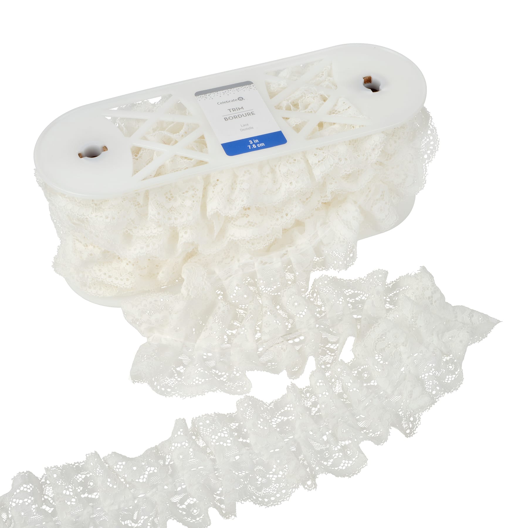 3&#x22; White Pleated Lace Trim by Celebrate It&#xAE;