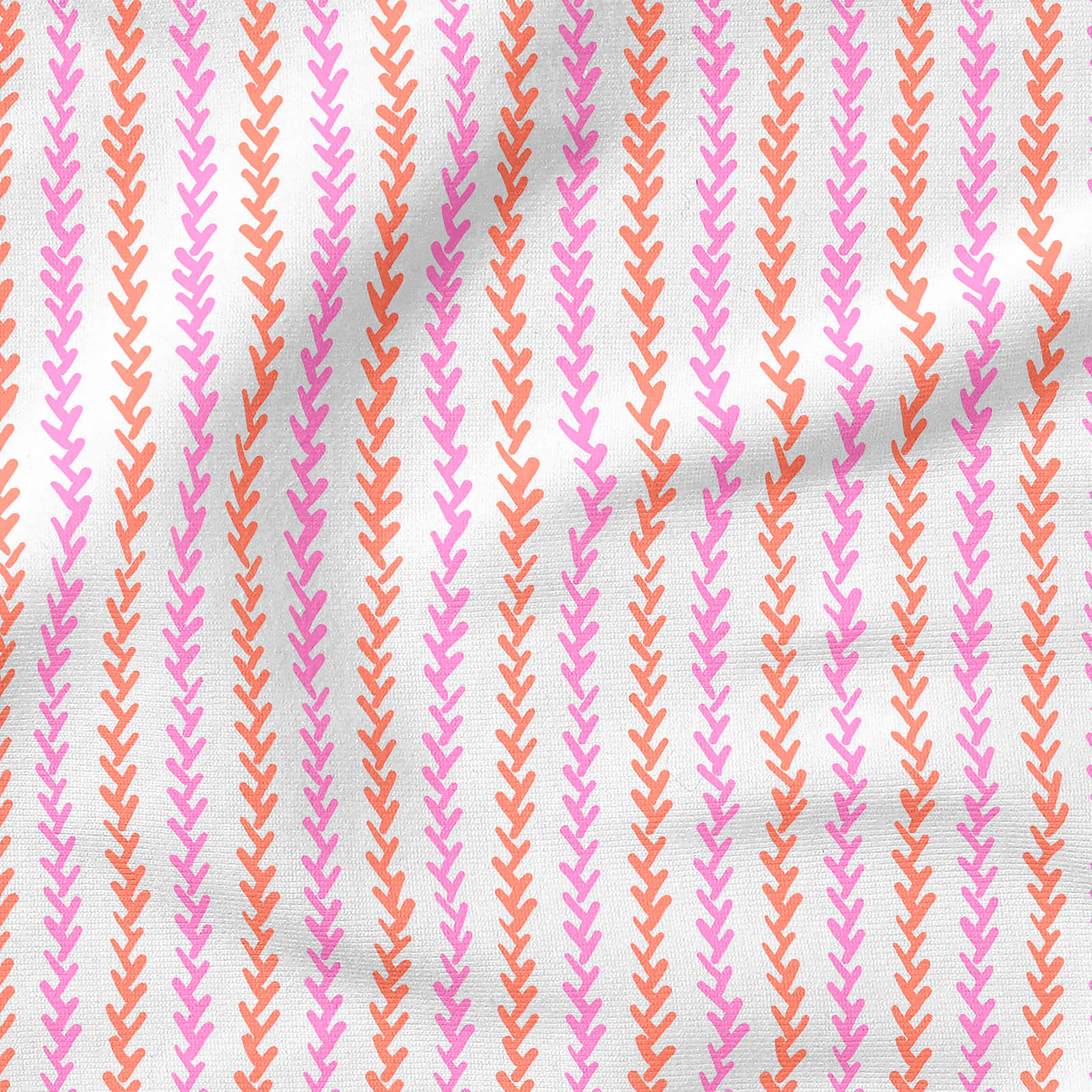 Madcap Cottage Prints Charming Pink Vine Stripe Cotton Fabric