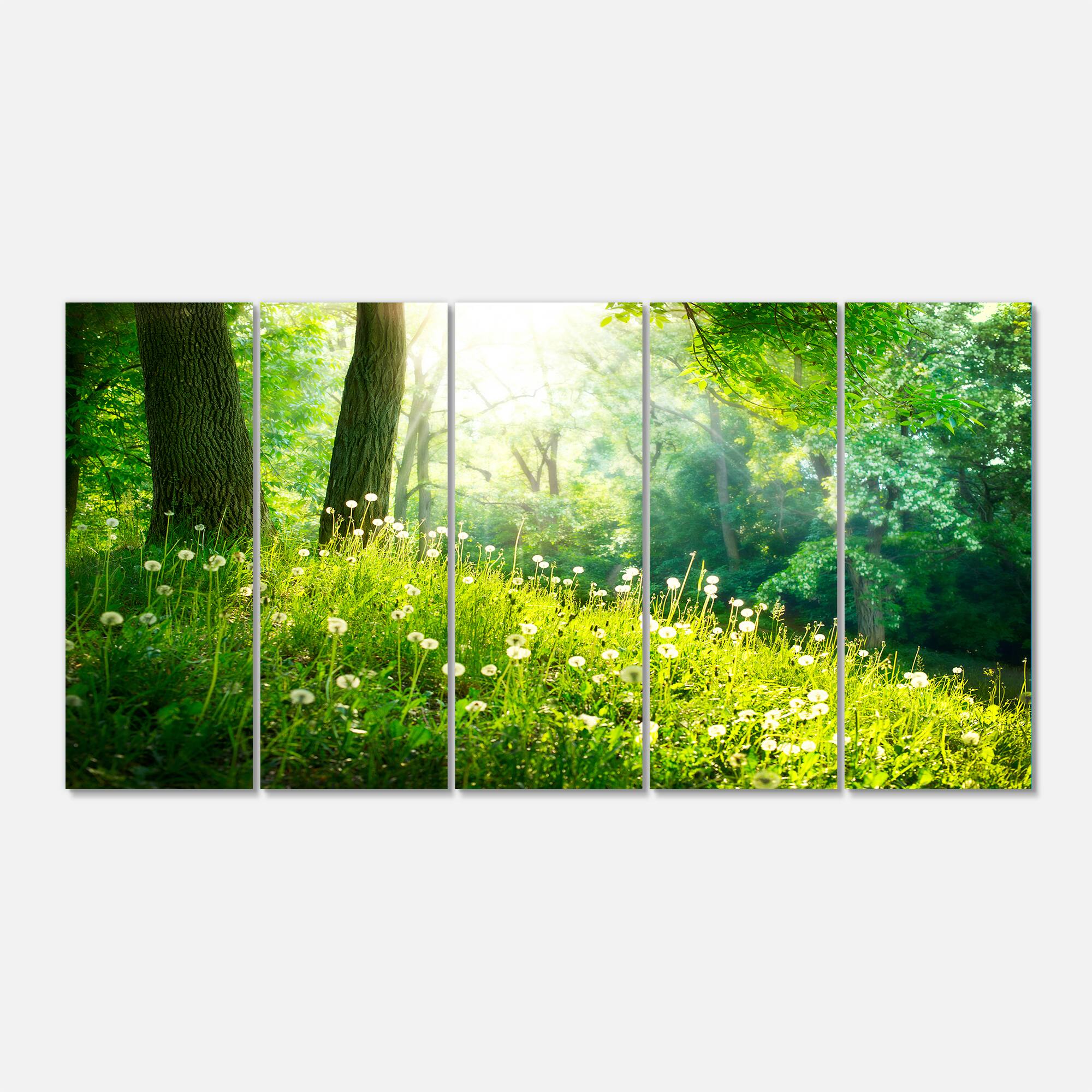 Designart - Beautiful Green Grass and Trees - Large Landscape Canvas Art Print