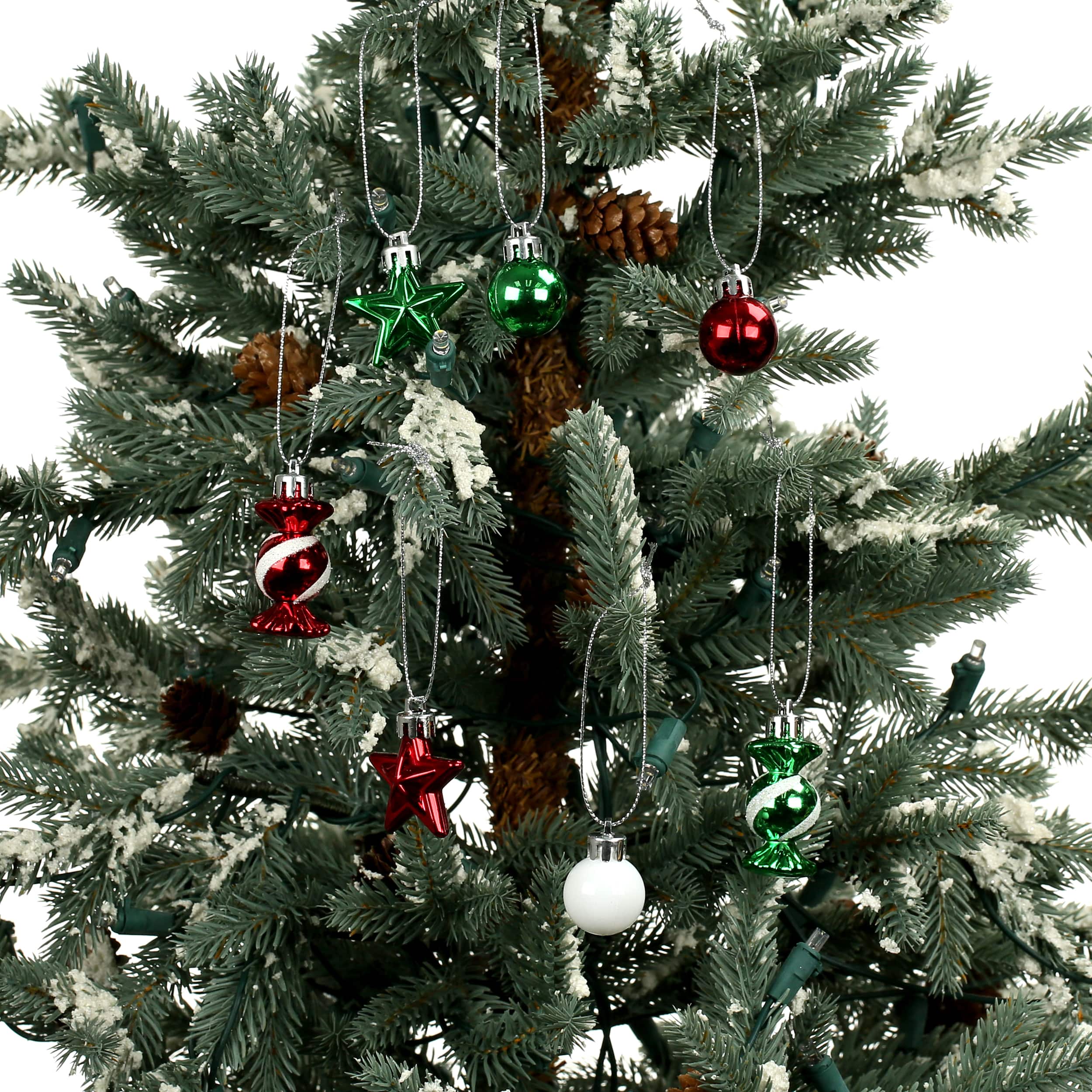 16 Pack 25mm Mini Plastic Star & Ball Ornaments by Ashland®