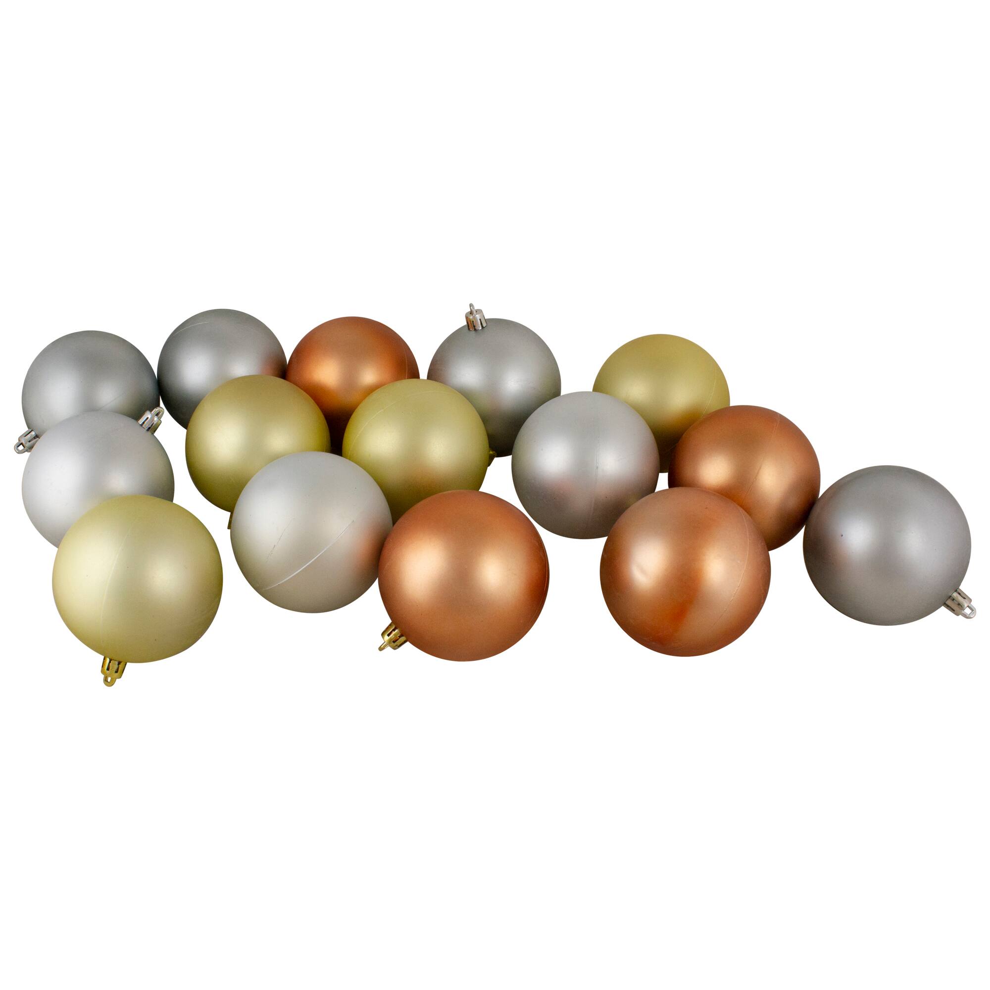 32ct. 3.5&#x22; Silver &#x26; Gold Shatterproof 2-Finish Christmas Ball Ornaments