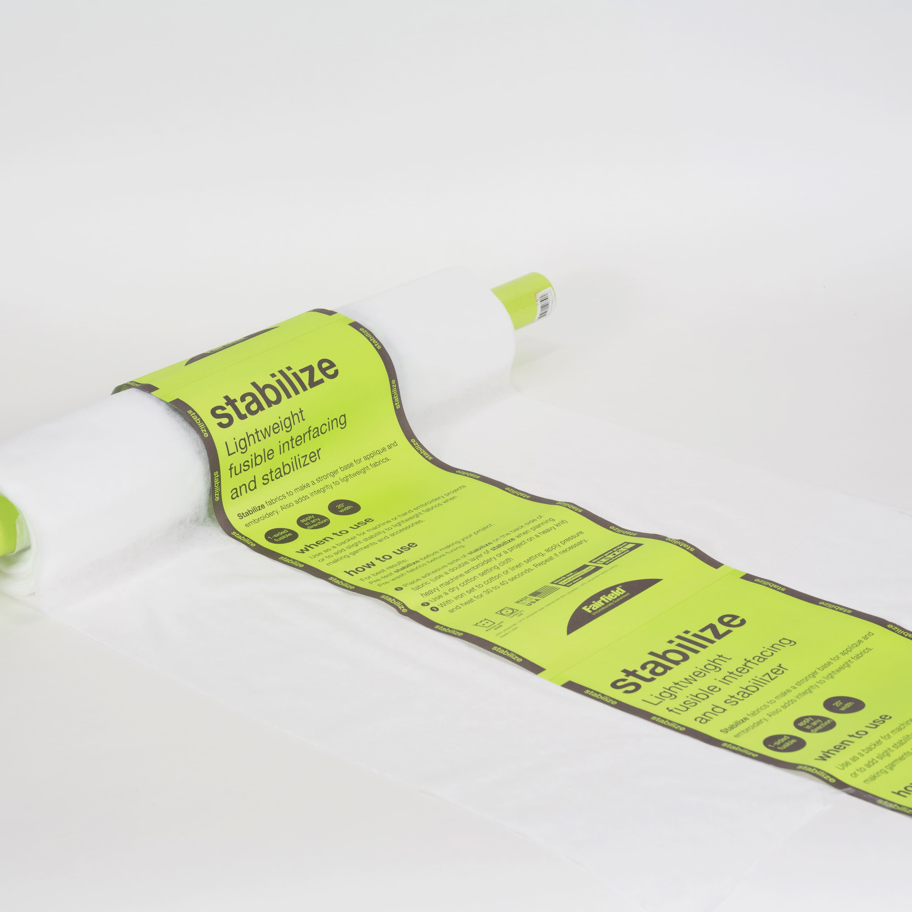 Fairfield™ Stabilize Lightweight Fusible Interfacing & Stabilizer Fabric,  20 x 1yd.