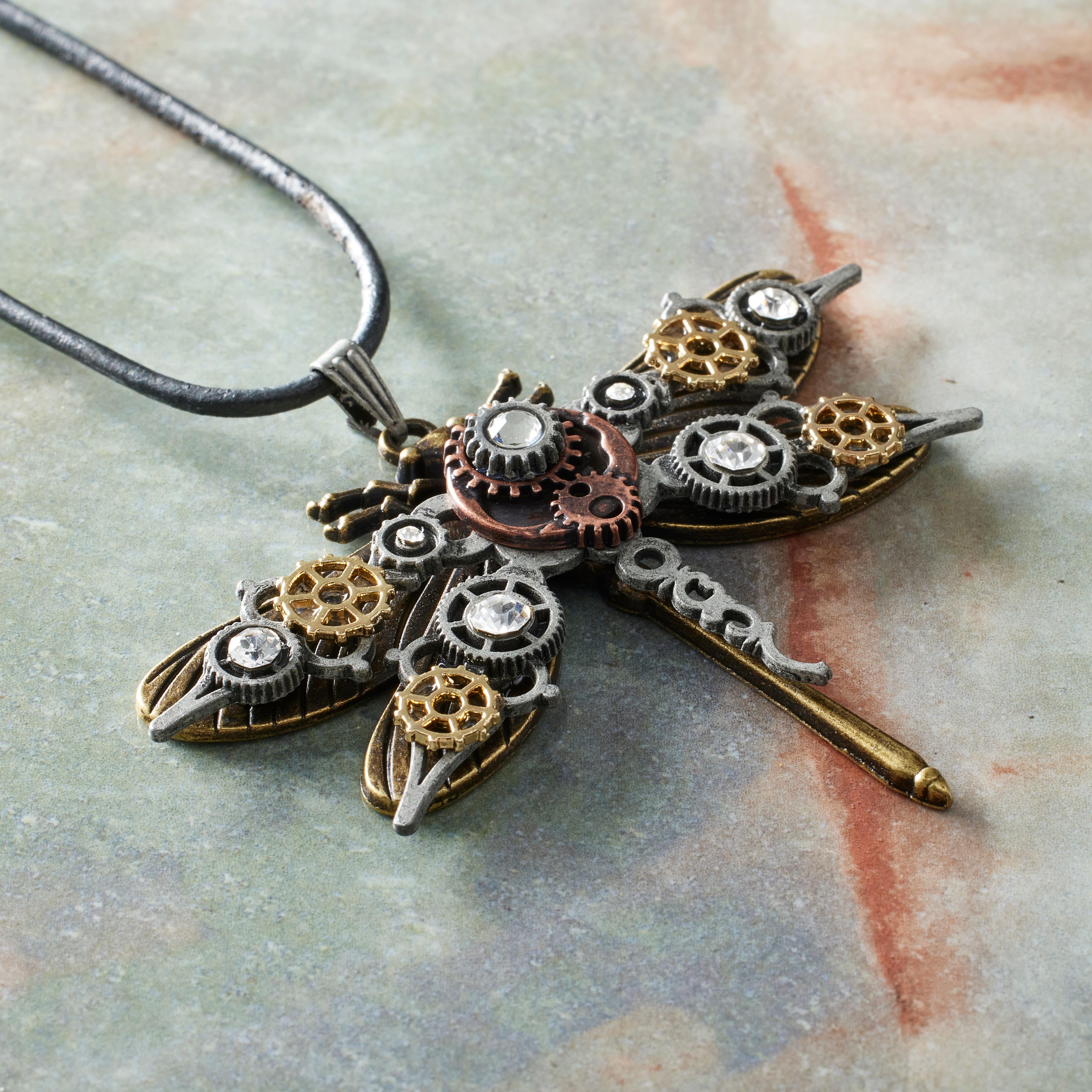 12 Pack: Found Objects Clockwork Dragonfly Pendant by Bead Landing&#x2122;
