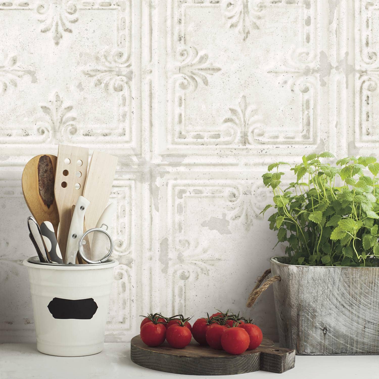RoomMates Tin Tile Peel & Stick Wallpaper