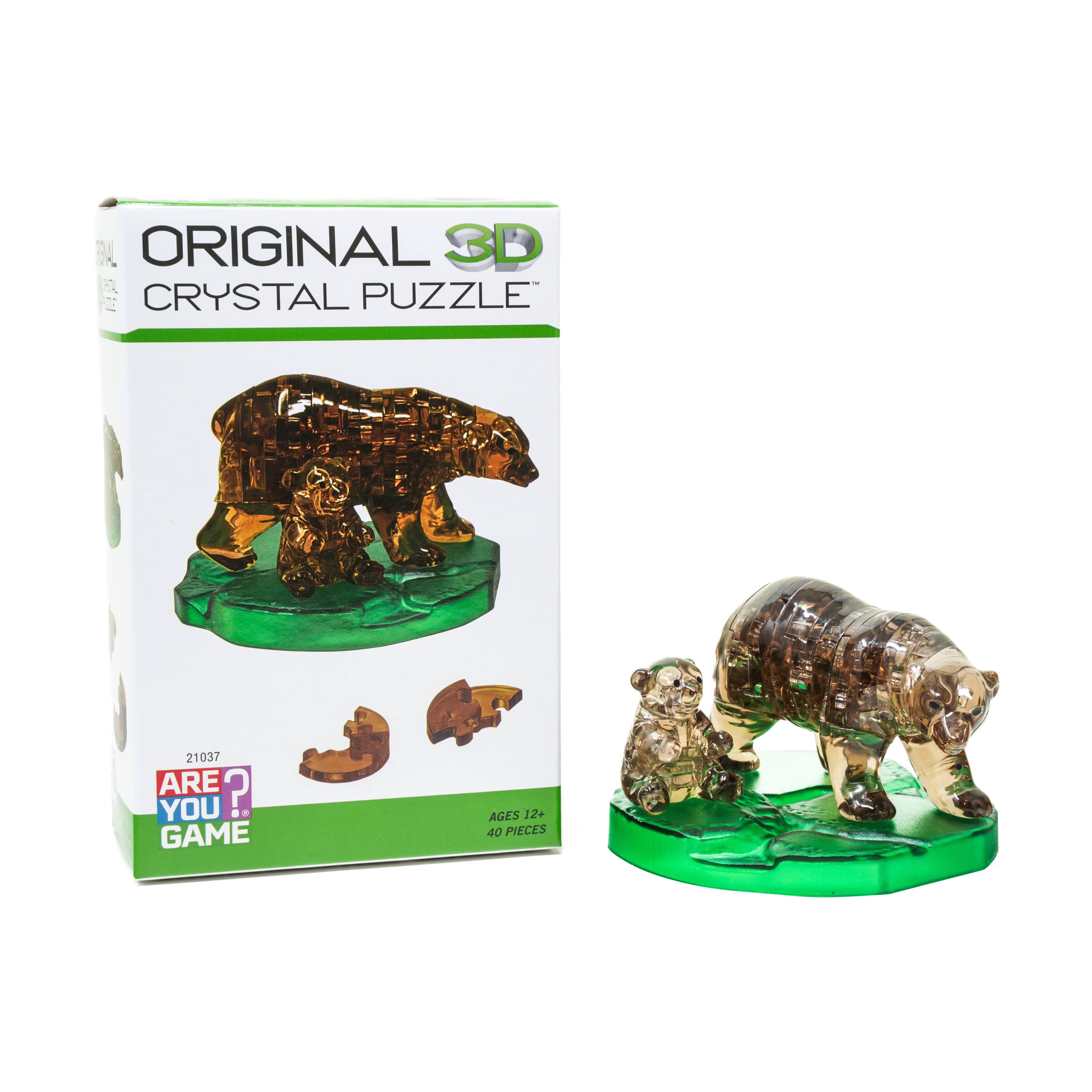3D Crystal Puzzle - Brown Bear and Baby: 40 Pcs