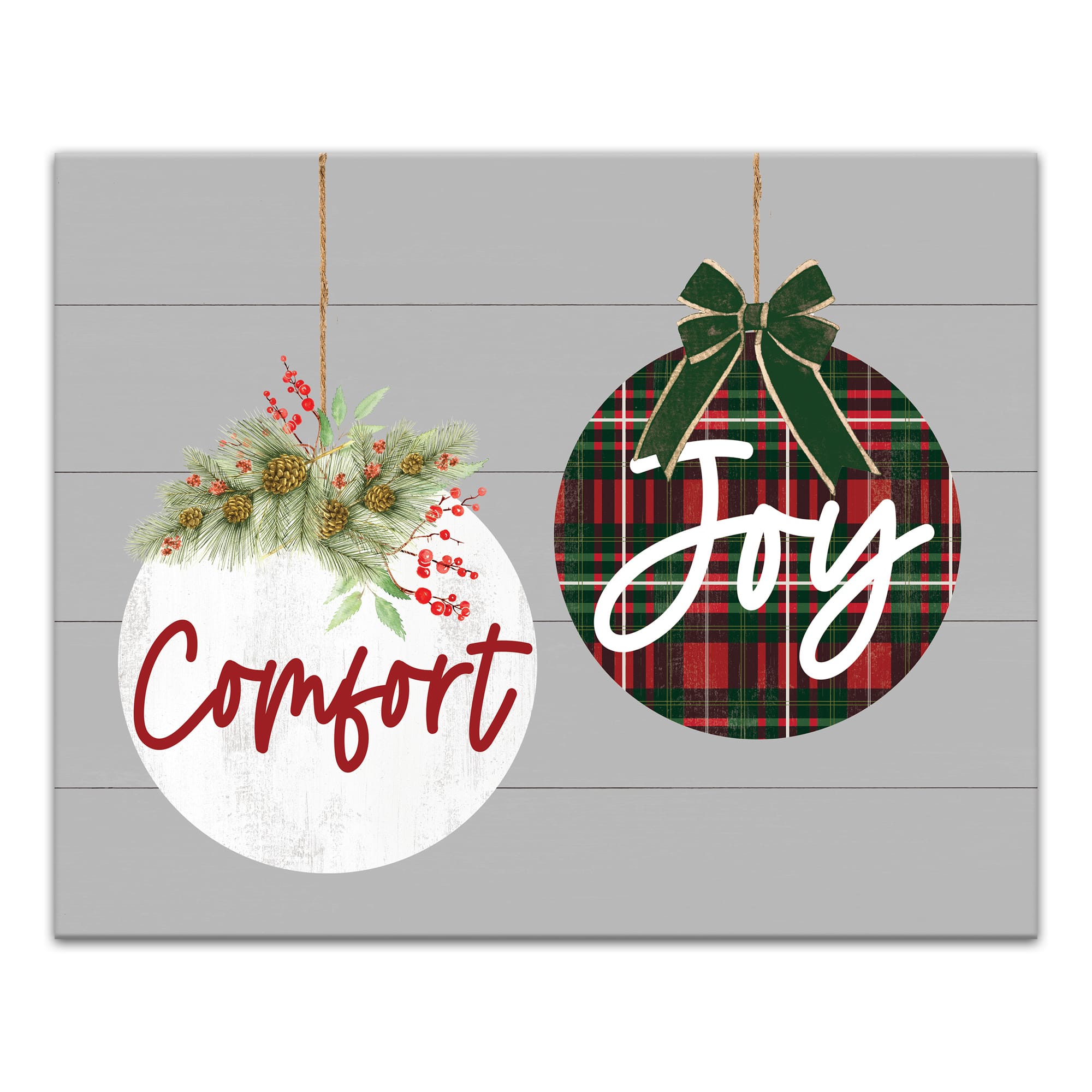 Comfort and Joy Ornaments 20x16 Canvas Wall Art