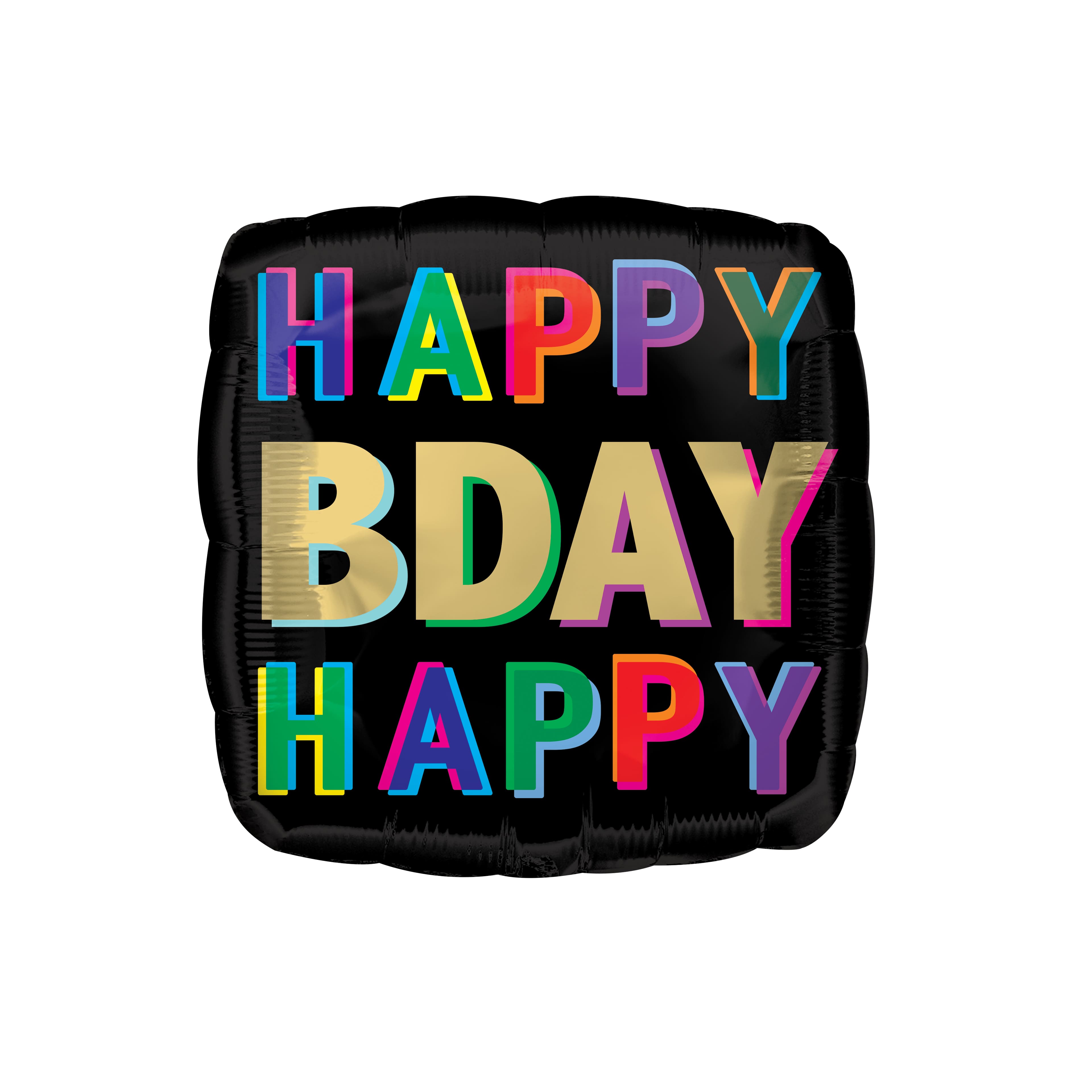 17&#x22; Happy B-Day Offset Letters Foil Balloon