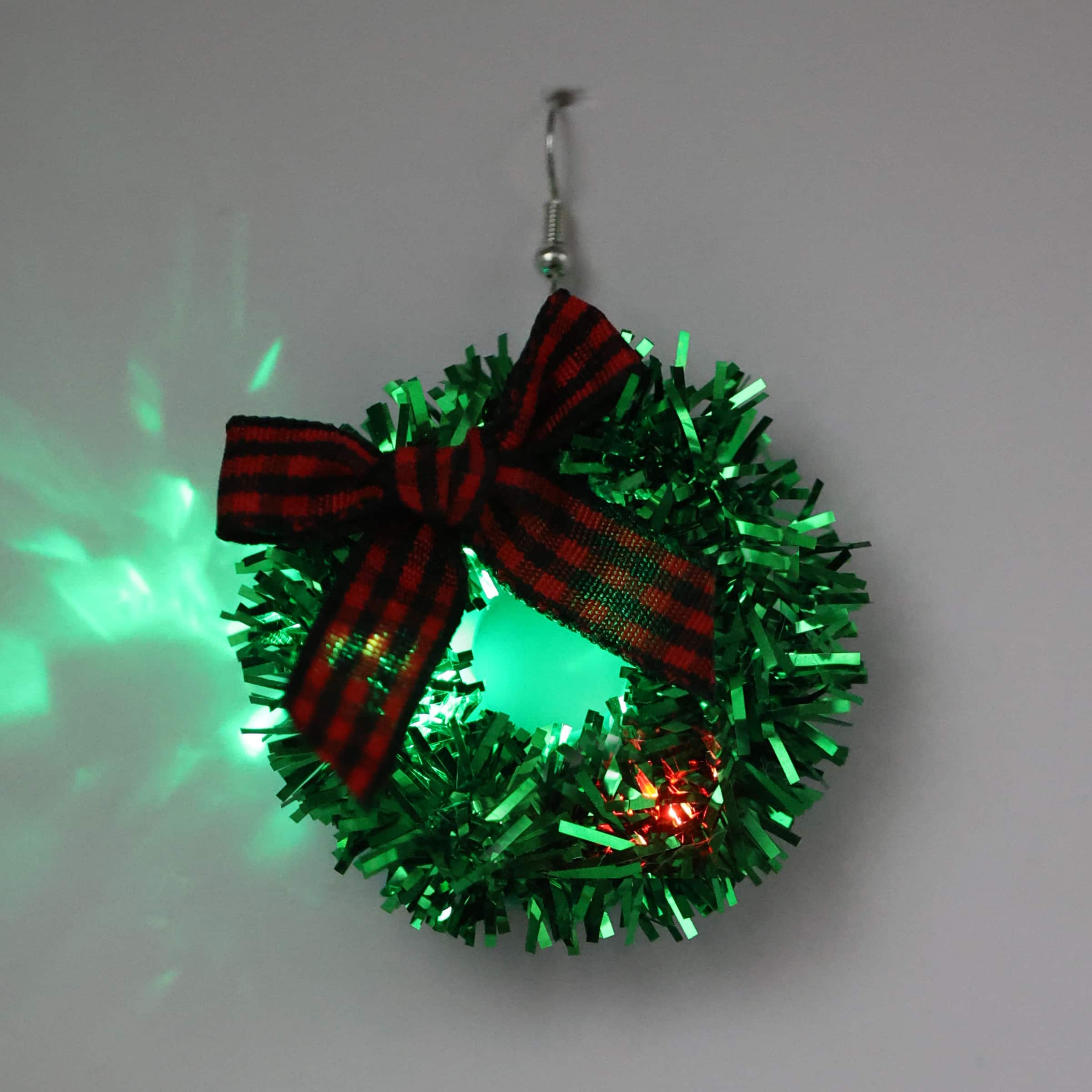 Tinsel Wreath Light-Up Earrings by Celebrate It&#x2122;
