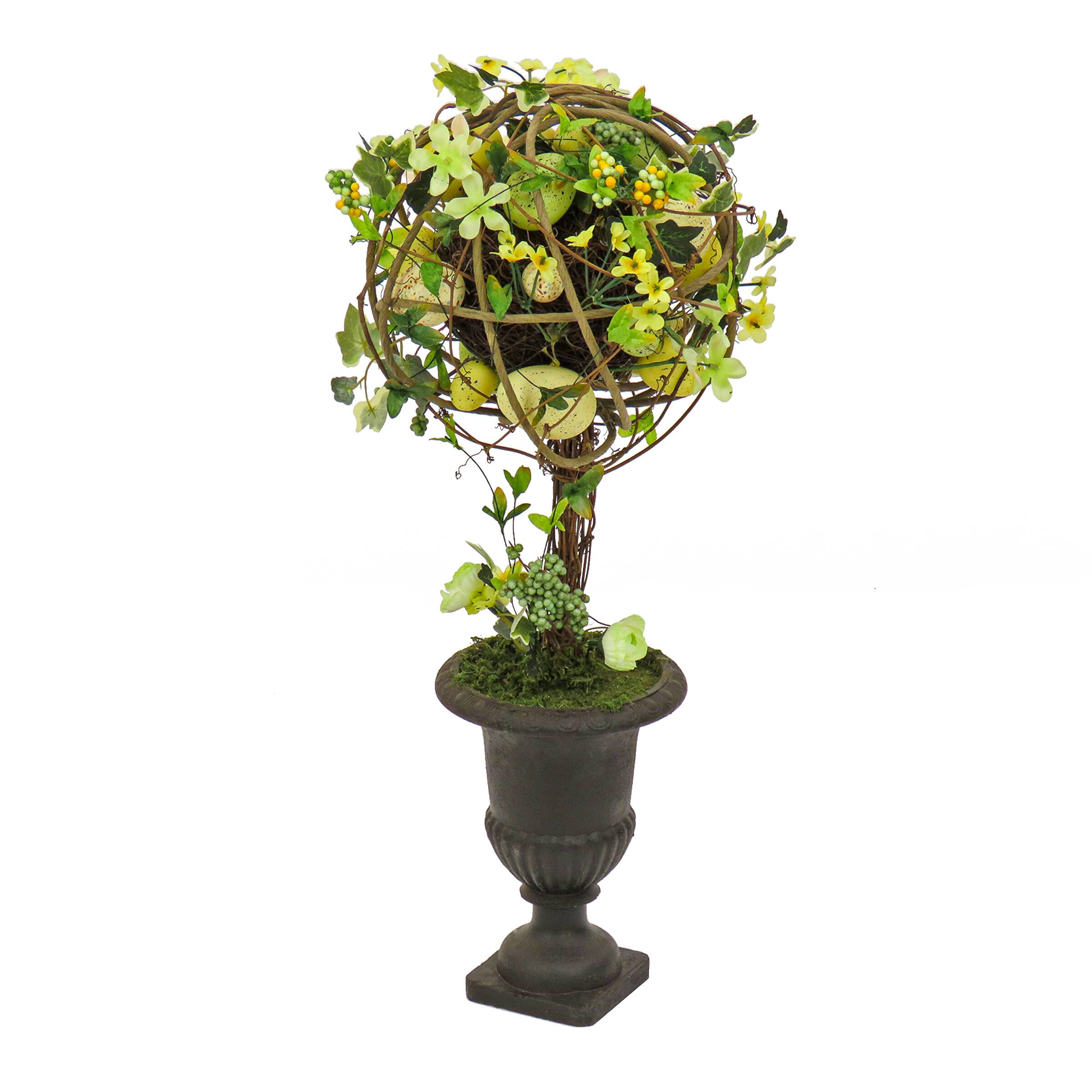 26" Flowers & Eggs Ball Topiary