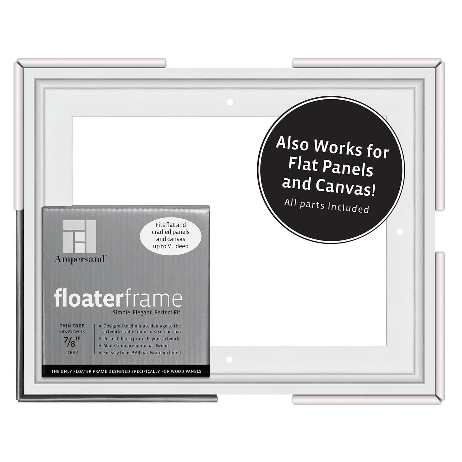 Ampersand™ 8" x 10" White Thin Edge Floaterframe
