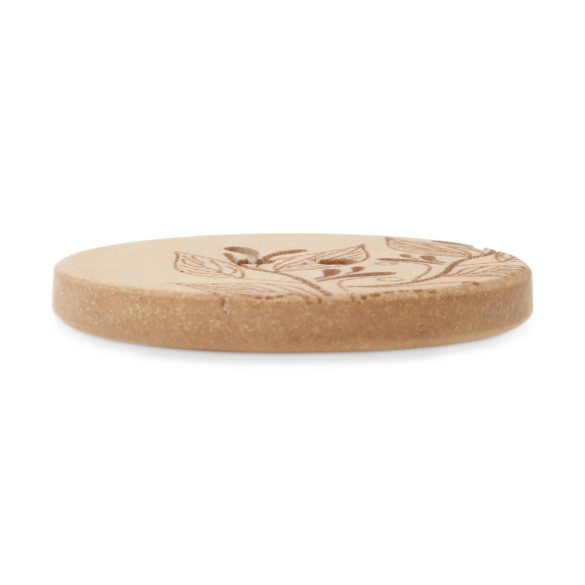 Dritz&#xAE; 28mm Recycled Hemp Round Floral Button, 3ct.