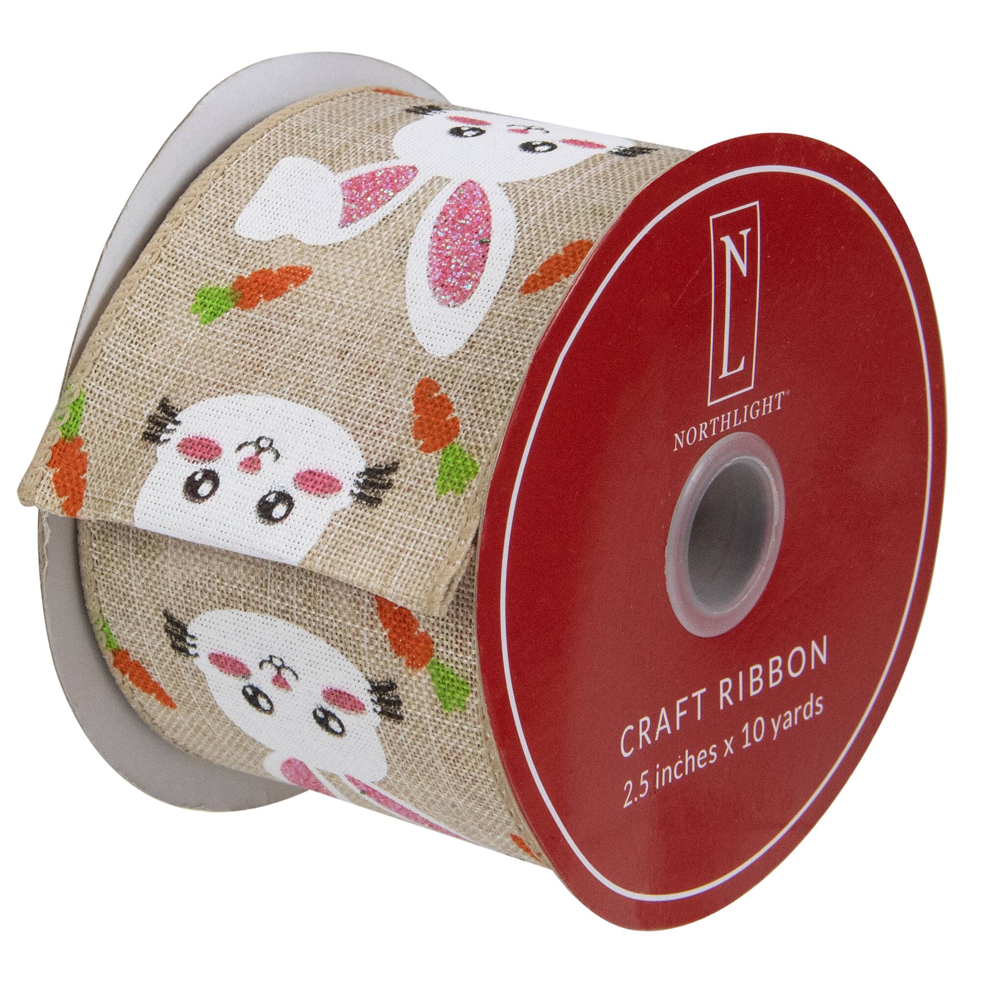 2.5&#x22; x 10yd. Spring Easter Bunny Wired Craft Ribbon