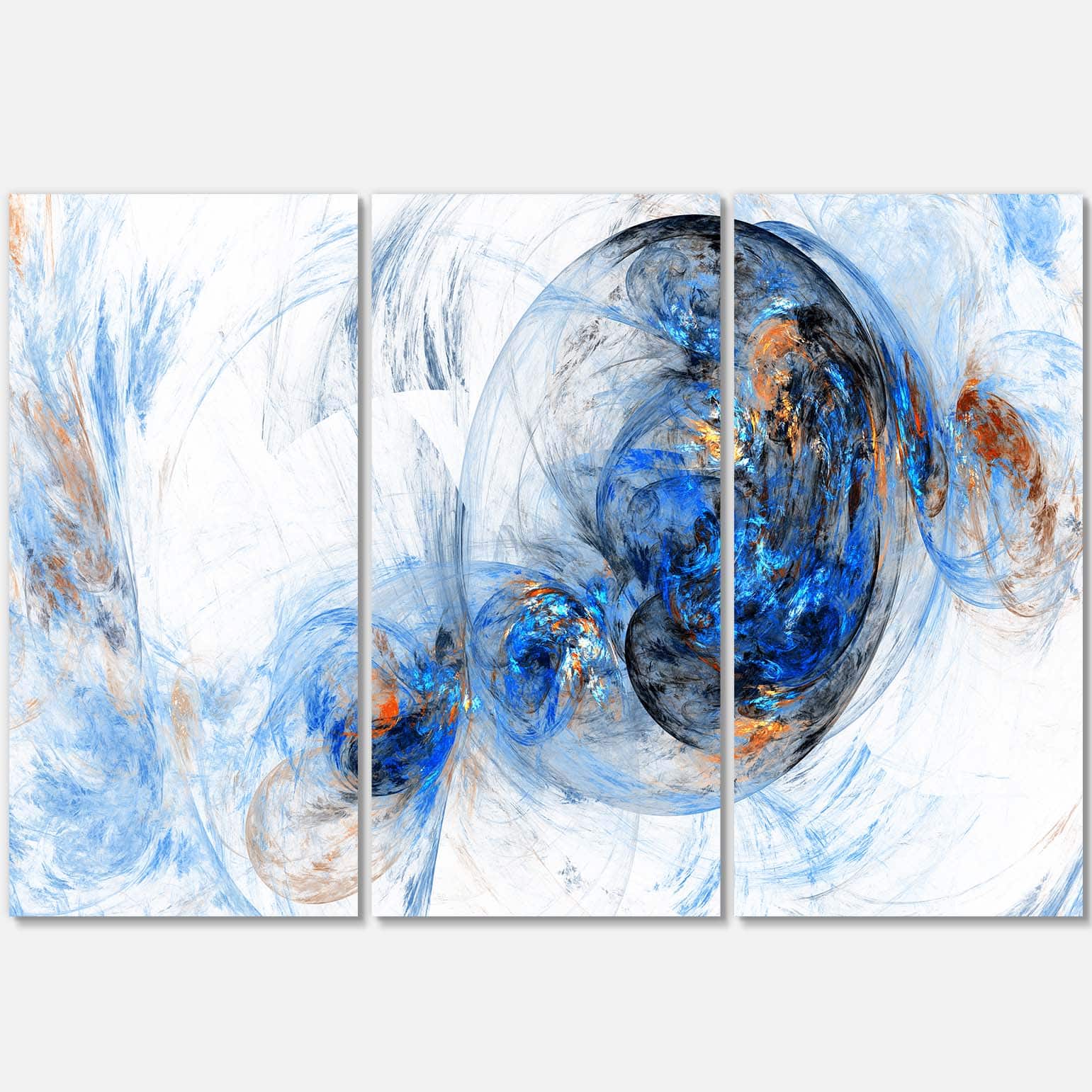 Designart - Colored Smoke Dark Blue - Abstract Canvas art print