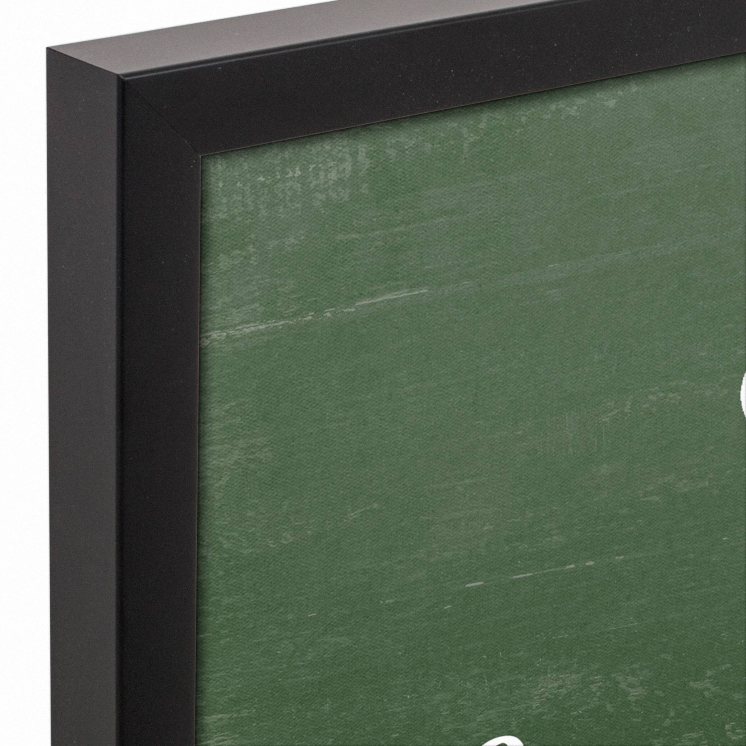 Lucky Script 15.73&#x22; x 12.73&#x22; Black Framed Canvas
