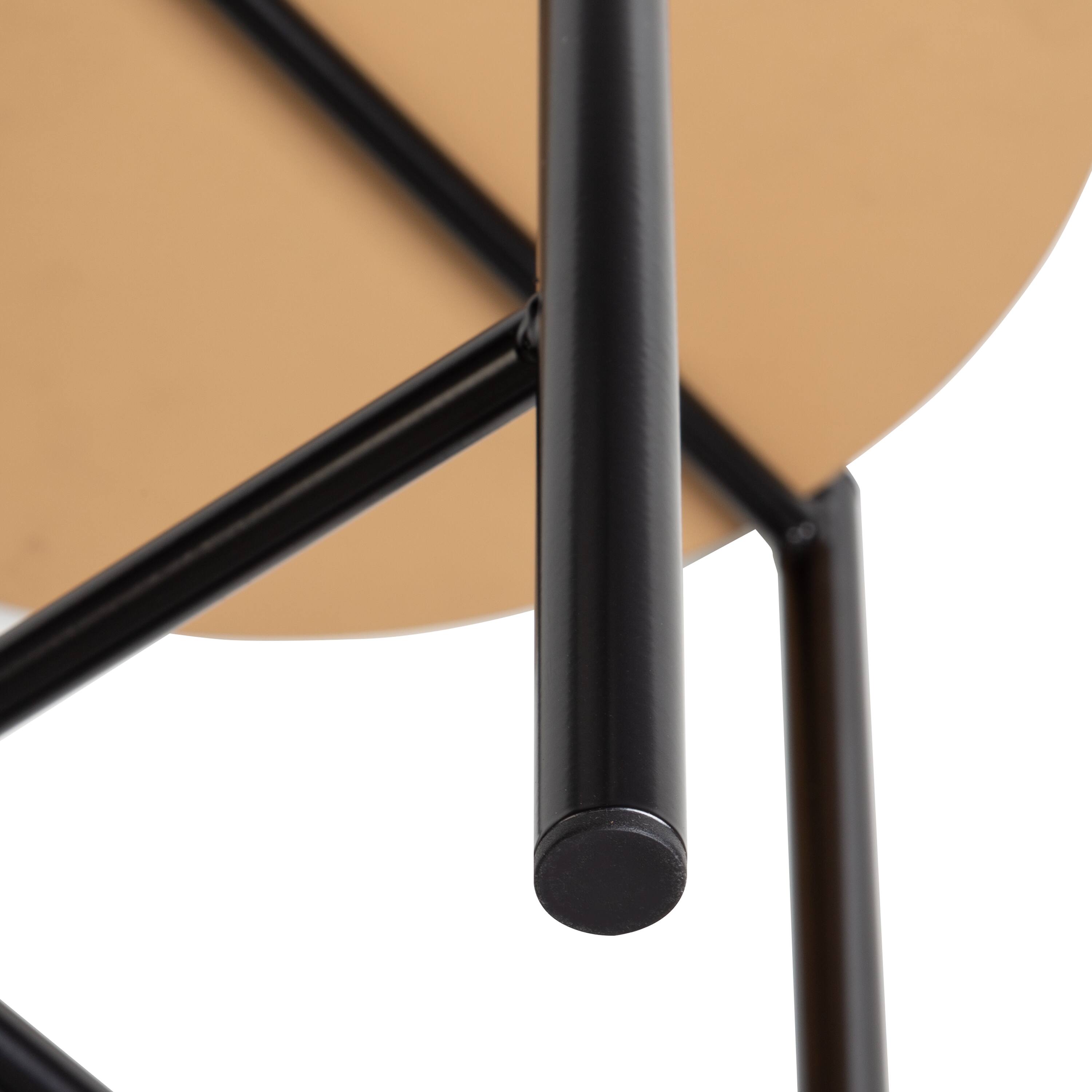 Honey Can Do Natural T-Pattern Base Round Side Table