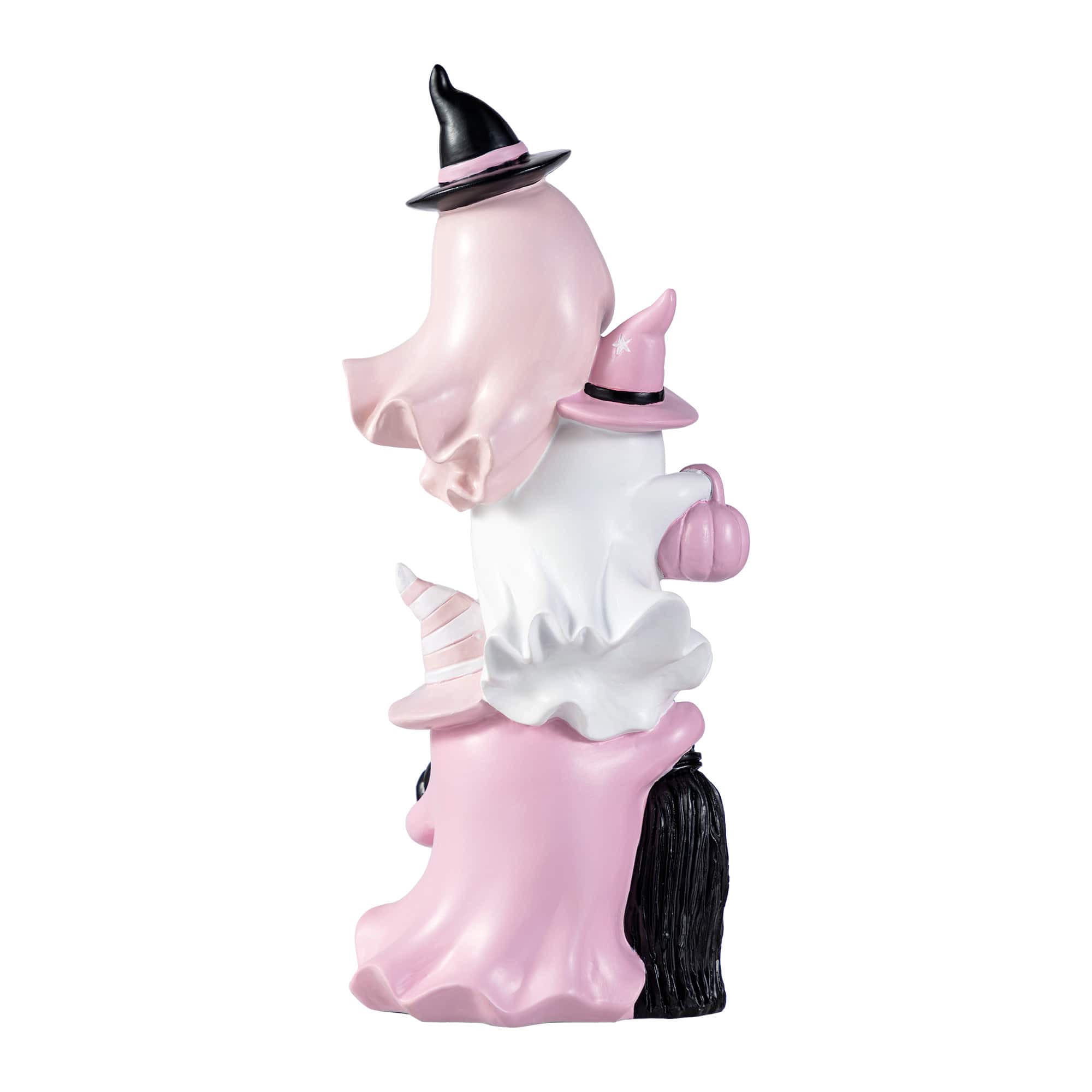 Glitzhome&#xAE; 13&#x22;H Pink Halloween Polyresin Stacked Ghost Table Decor