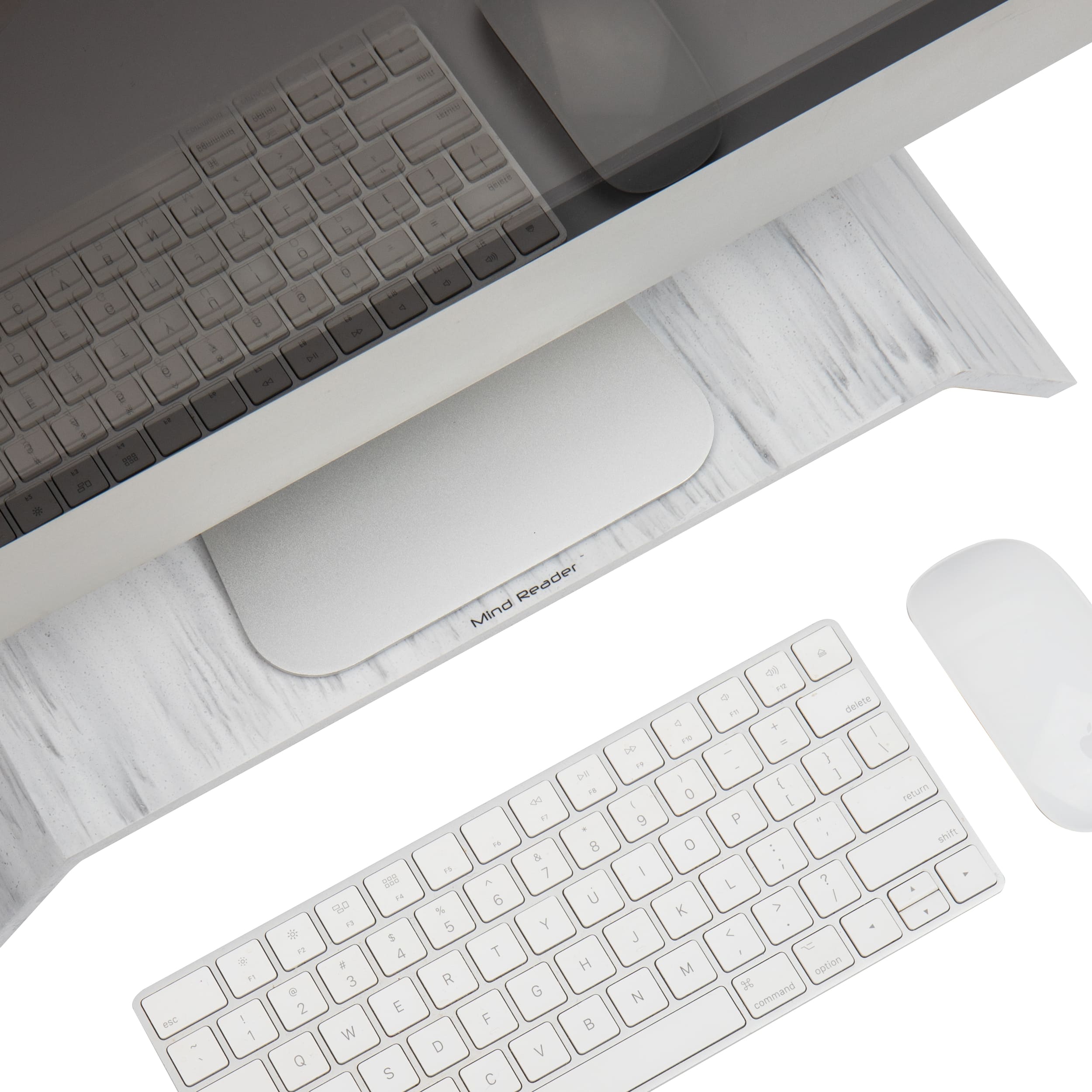 Mind Reader Marbella Collection White Monitor Stand