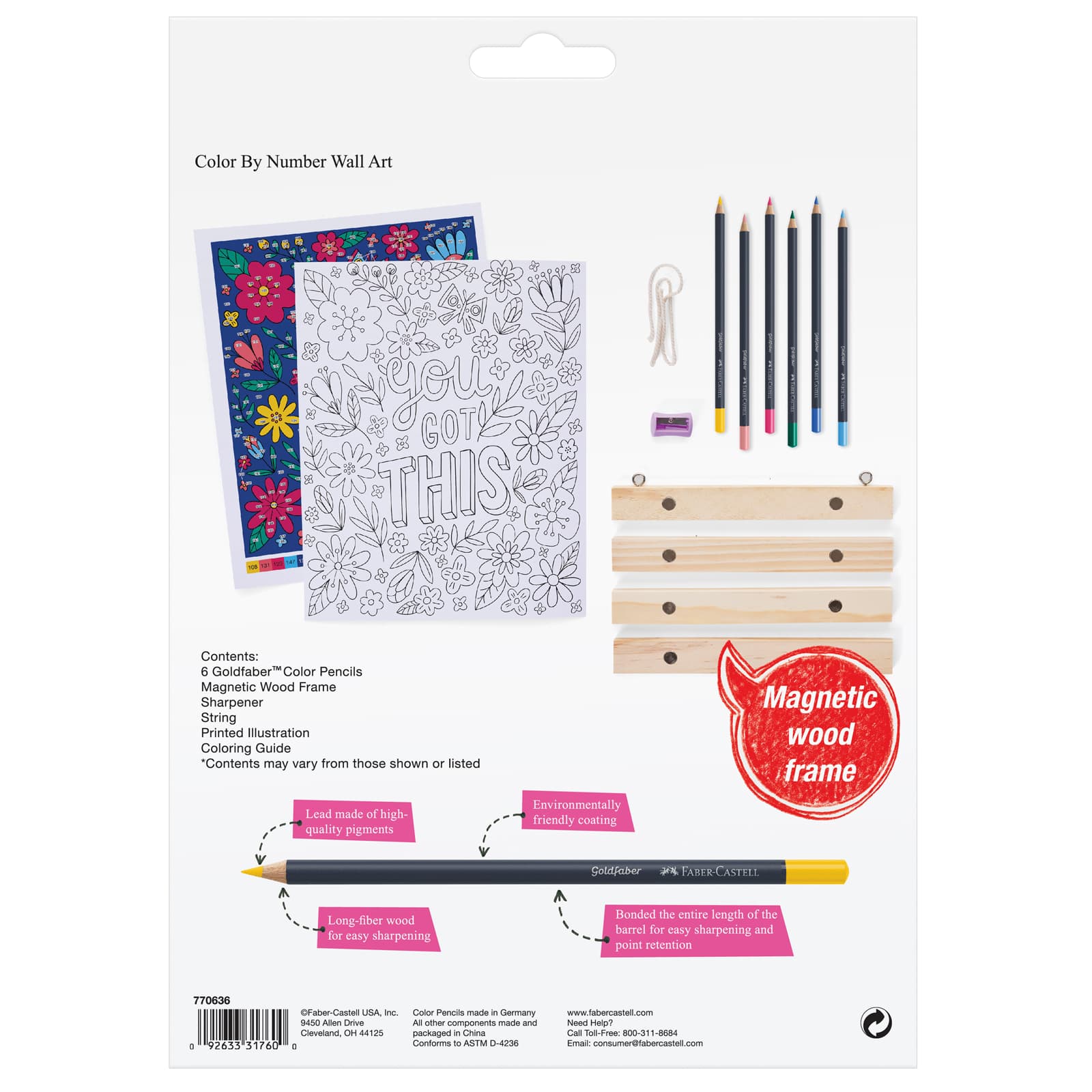 Faber-Castell&#xAE; You Got This Color By Number Wall Art Kit