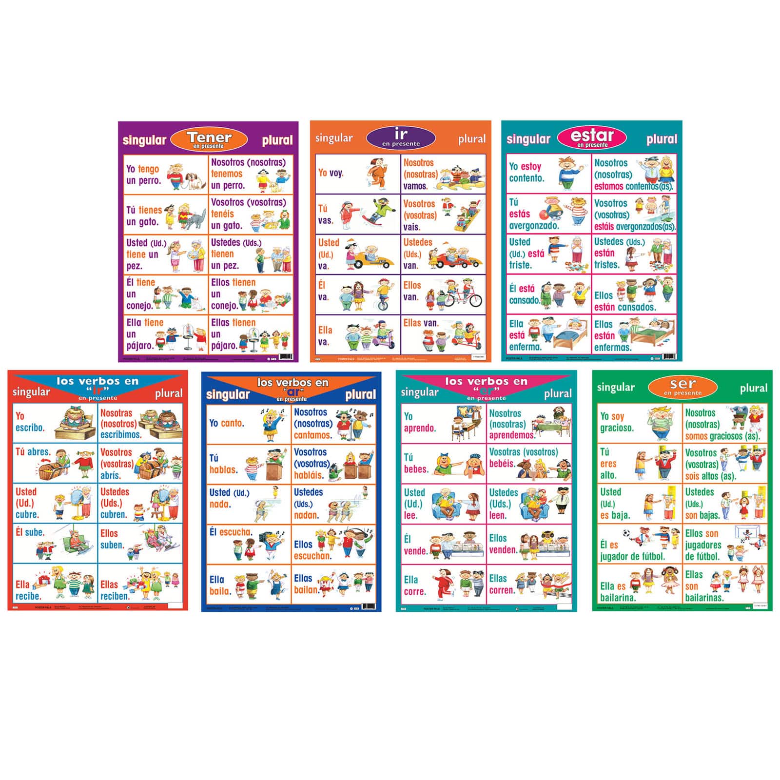 Poster Pals® Spanish Verb Posters, 7ct.