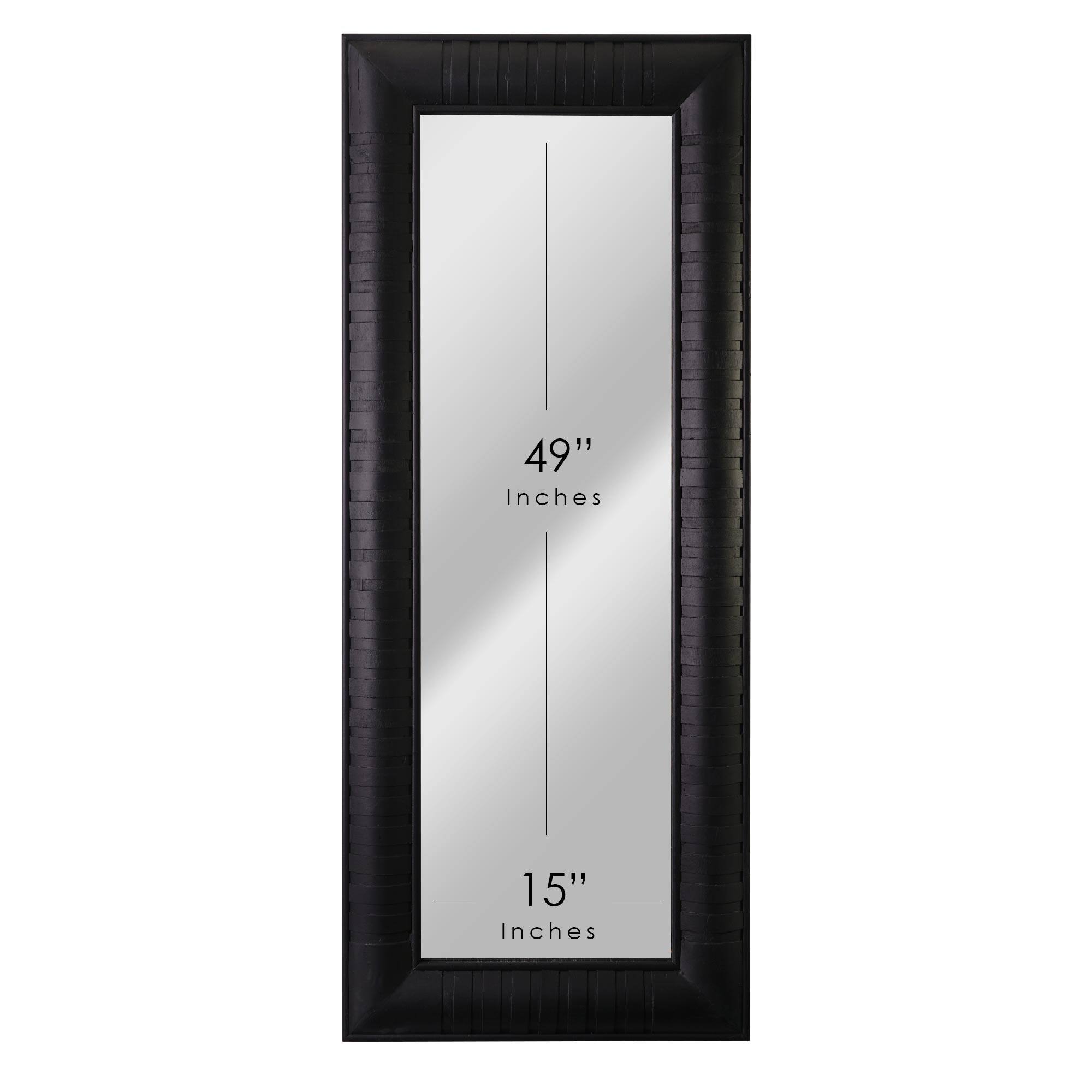 Head West 58&#x22; Black Wood Framed Full Length Wall Leaner Mirror