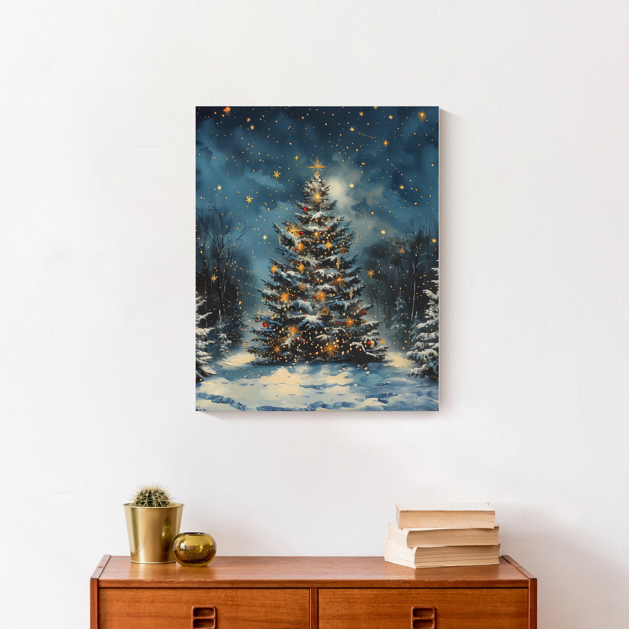 Decorated Forest Tree 16&#x22; x 20&#x22; Canvas Wall Art