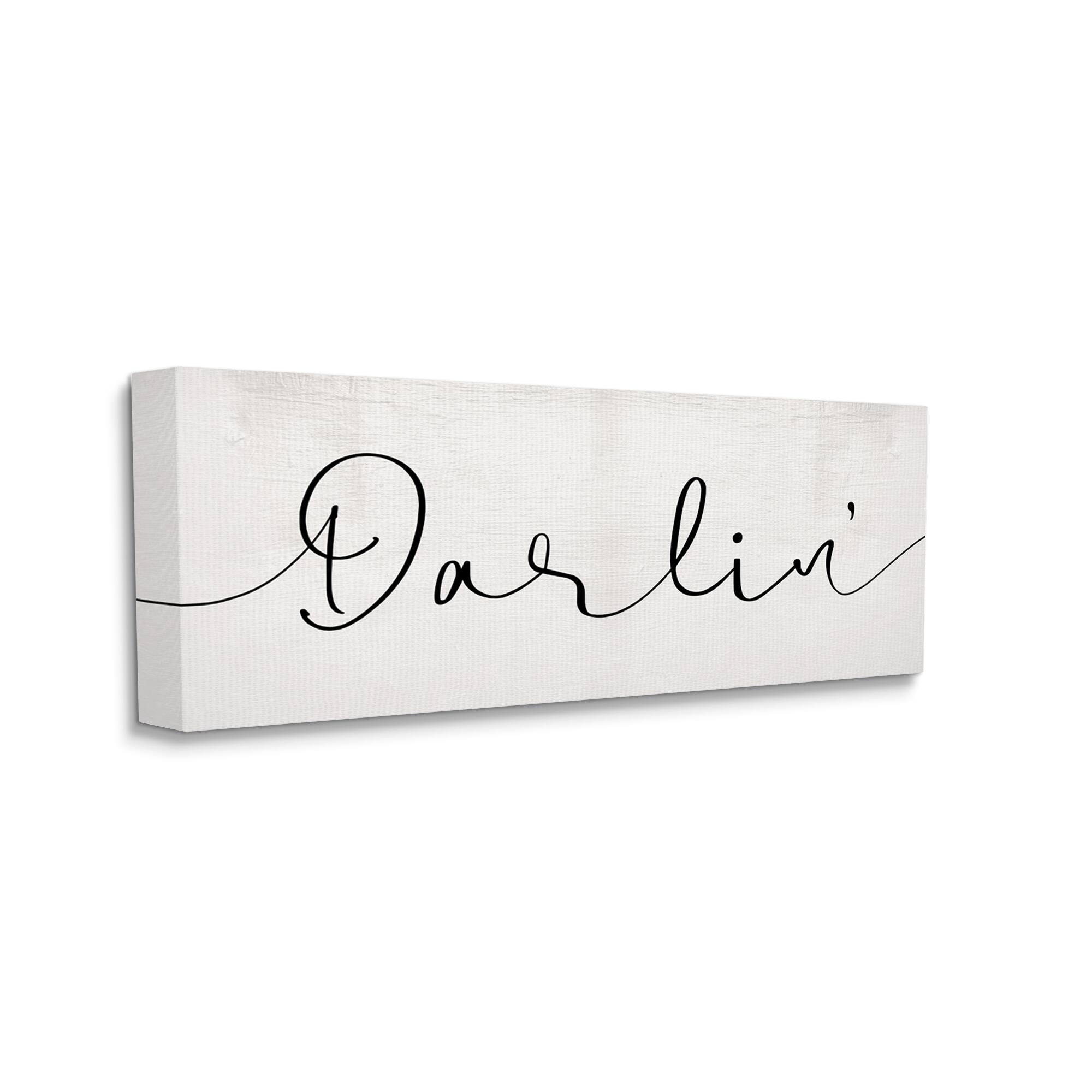 Stupell Industries Darlin' Canvas Wall Art
