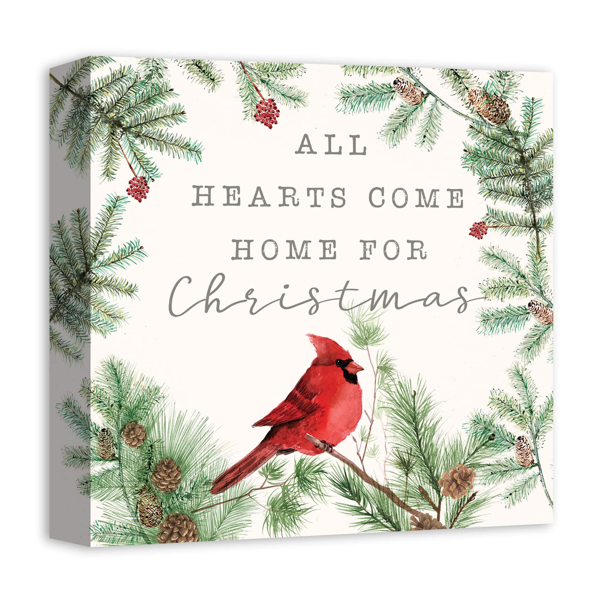 Hearts Come Home For Christmas Canvas Wall Art