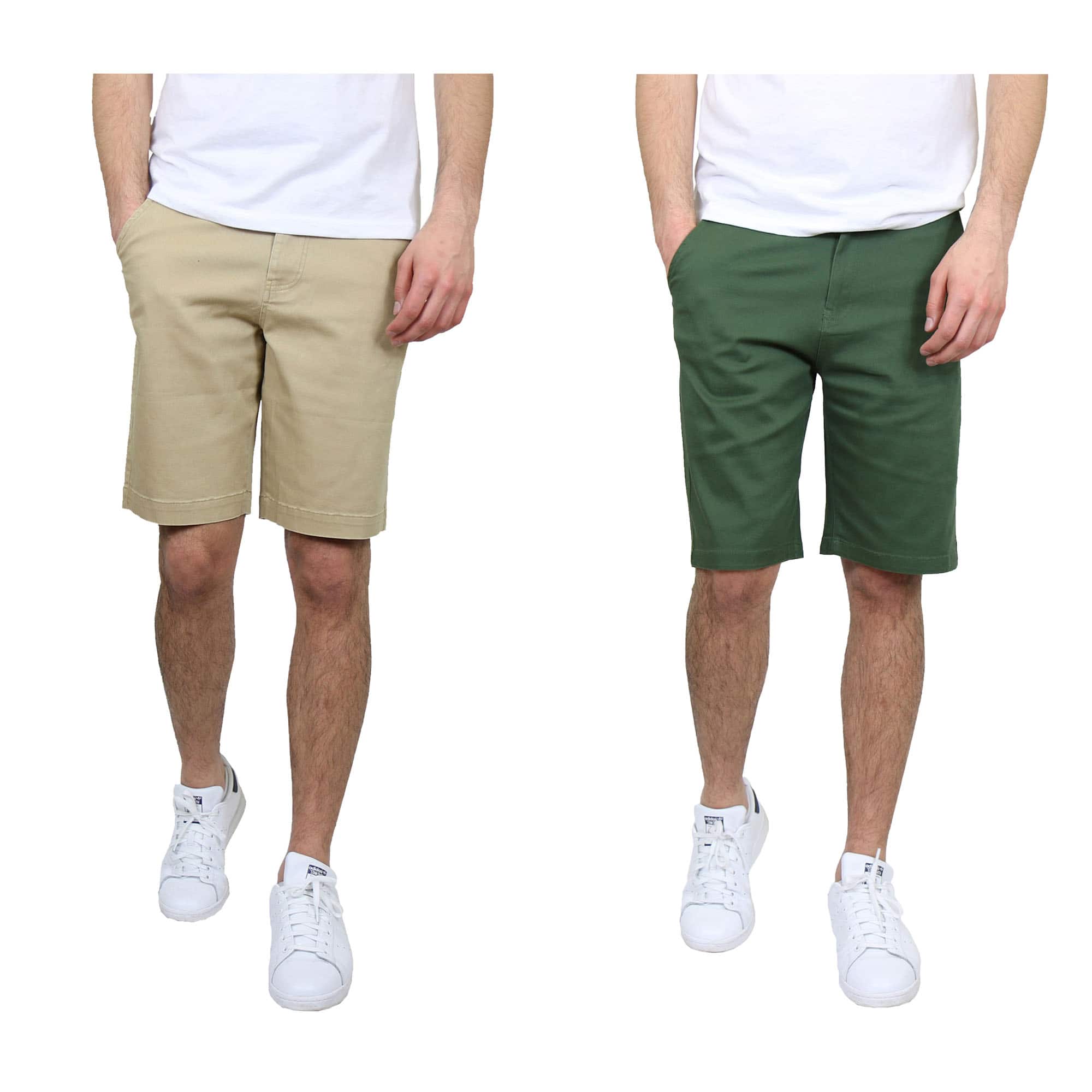 Galaxy by Harvic Men's Flat Front Slim Fit Stretch Chino Shorts