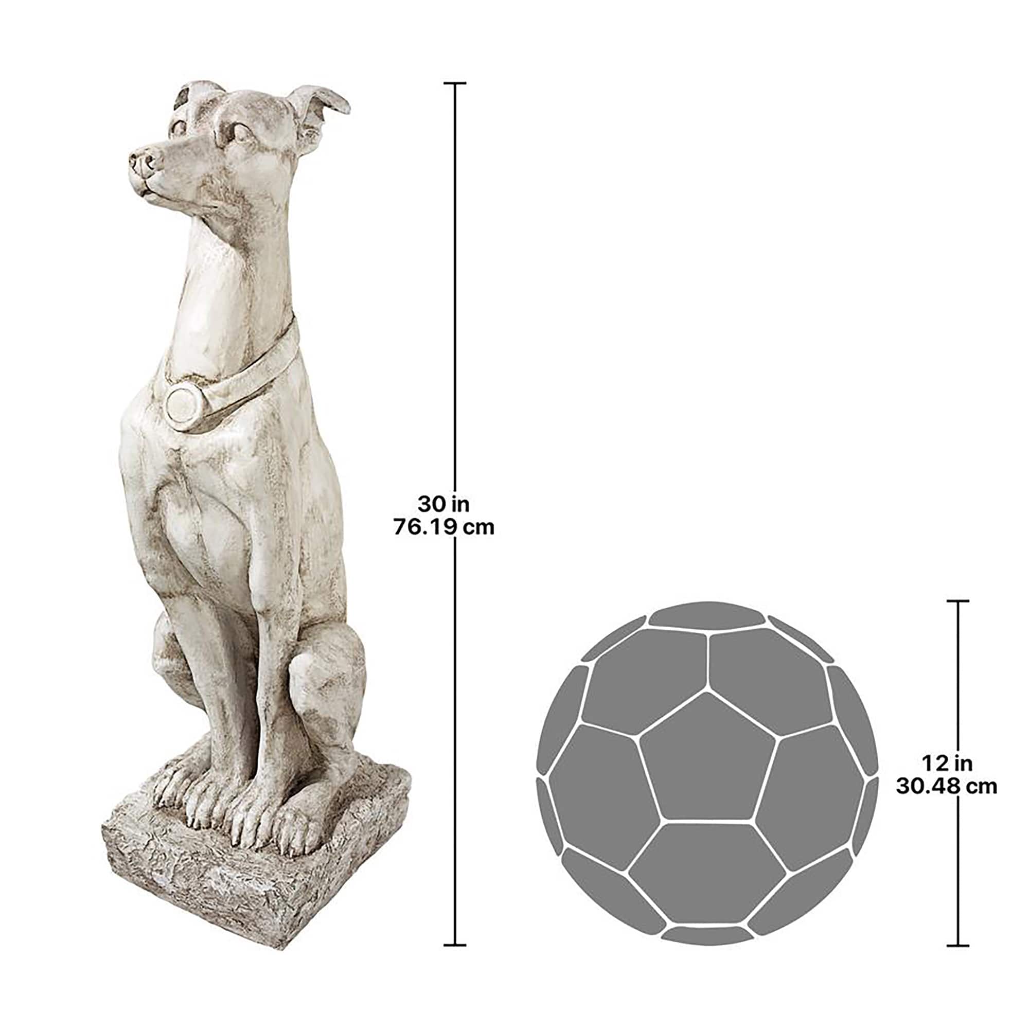 Design Toscano 30&#x22; Art Deco Whippet Greyhound Sentinel Dog Statue