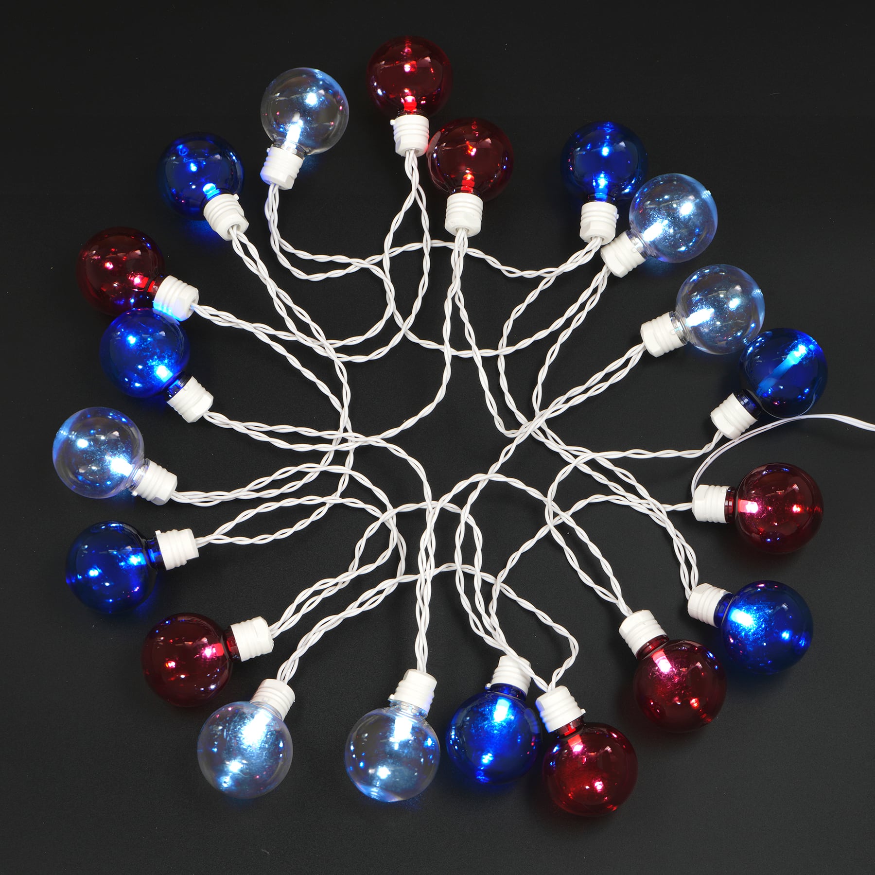 20ct. Red, Clear &#x26; Blue LED Globe Lights by Celebrate It&#x2122;