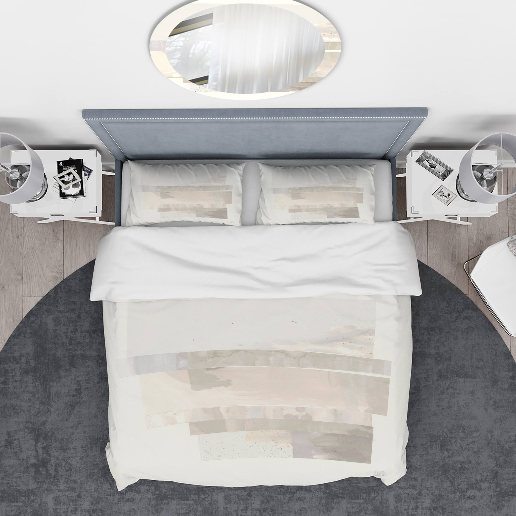 Designart &#x27;Geometric Neutral Form I&#x27; Geometric Bedding Set - Duvet Cover &#x26; Shams