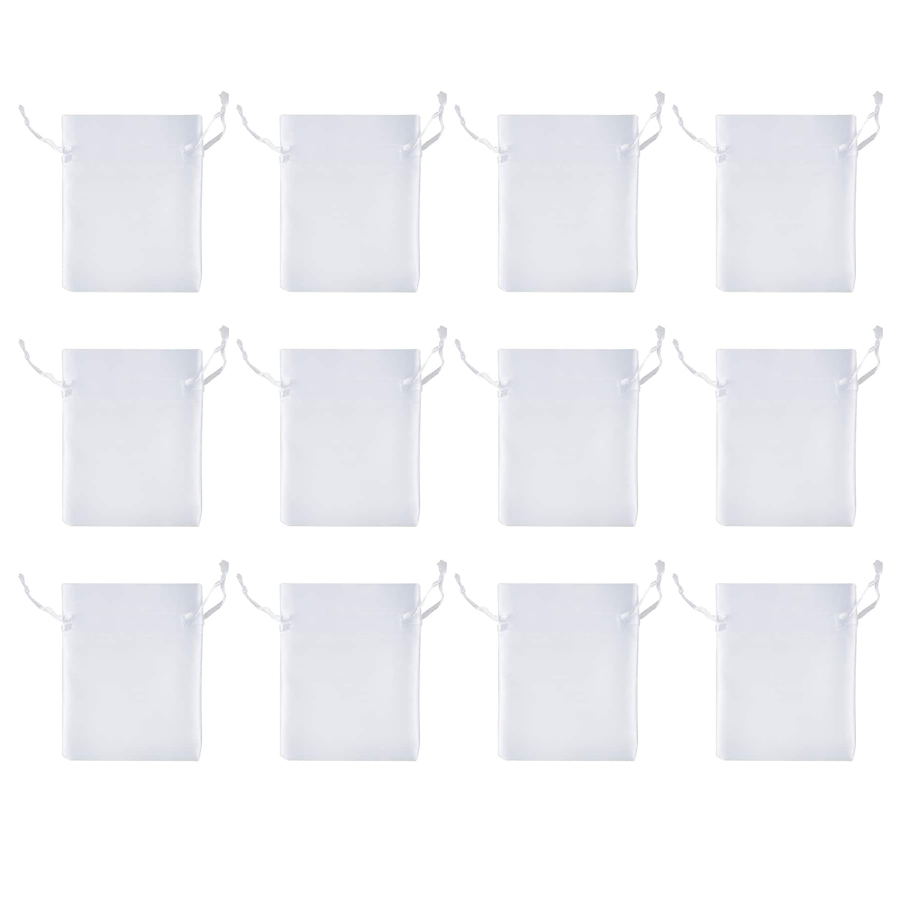3&#x22; x 4&#x22; White Satin Favor Bags, 12ct. by Celebrate It&#x2122;