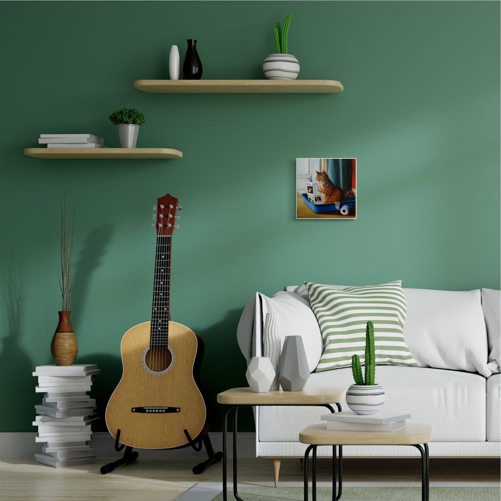 Stupell Industries Cat Reading Newspaper Wall Plaque