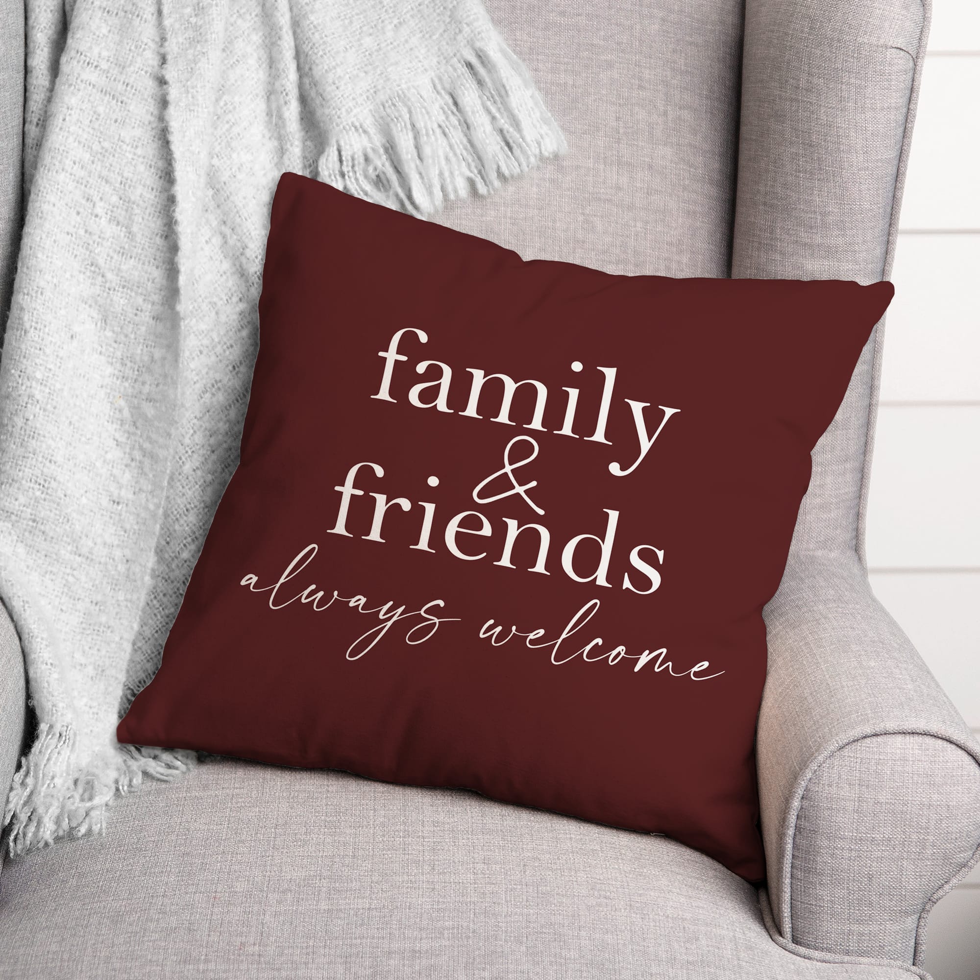 18&#x22; Family &#x26; Friends Indoor/Outdoor Pillow