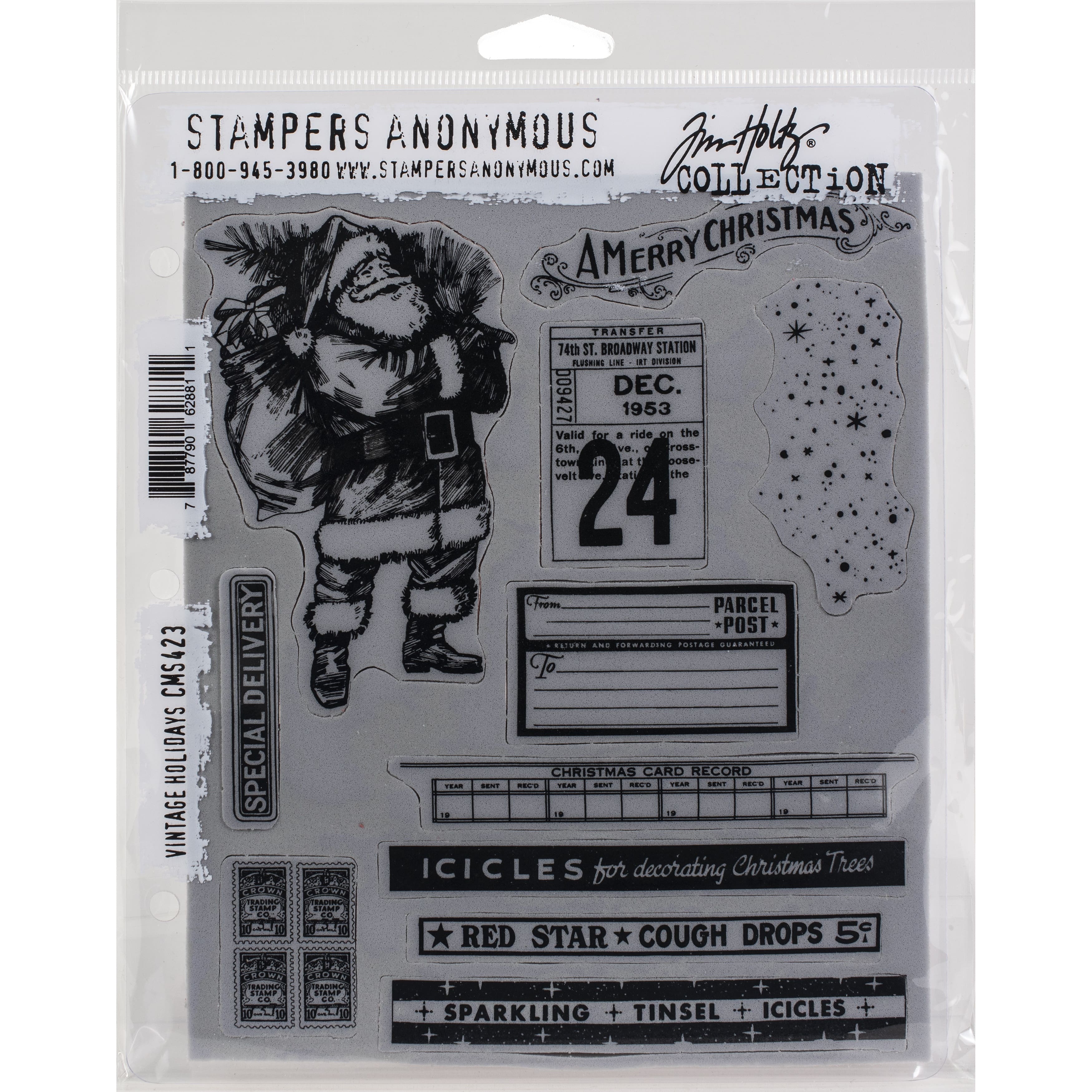 Stampers Anonymous Tim Holtz&#xAE; Vintage Holidays Cling Stamps