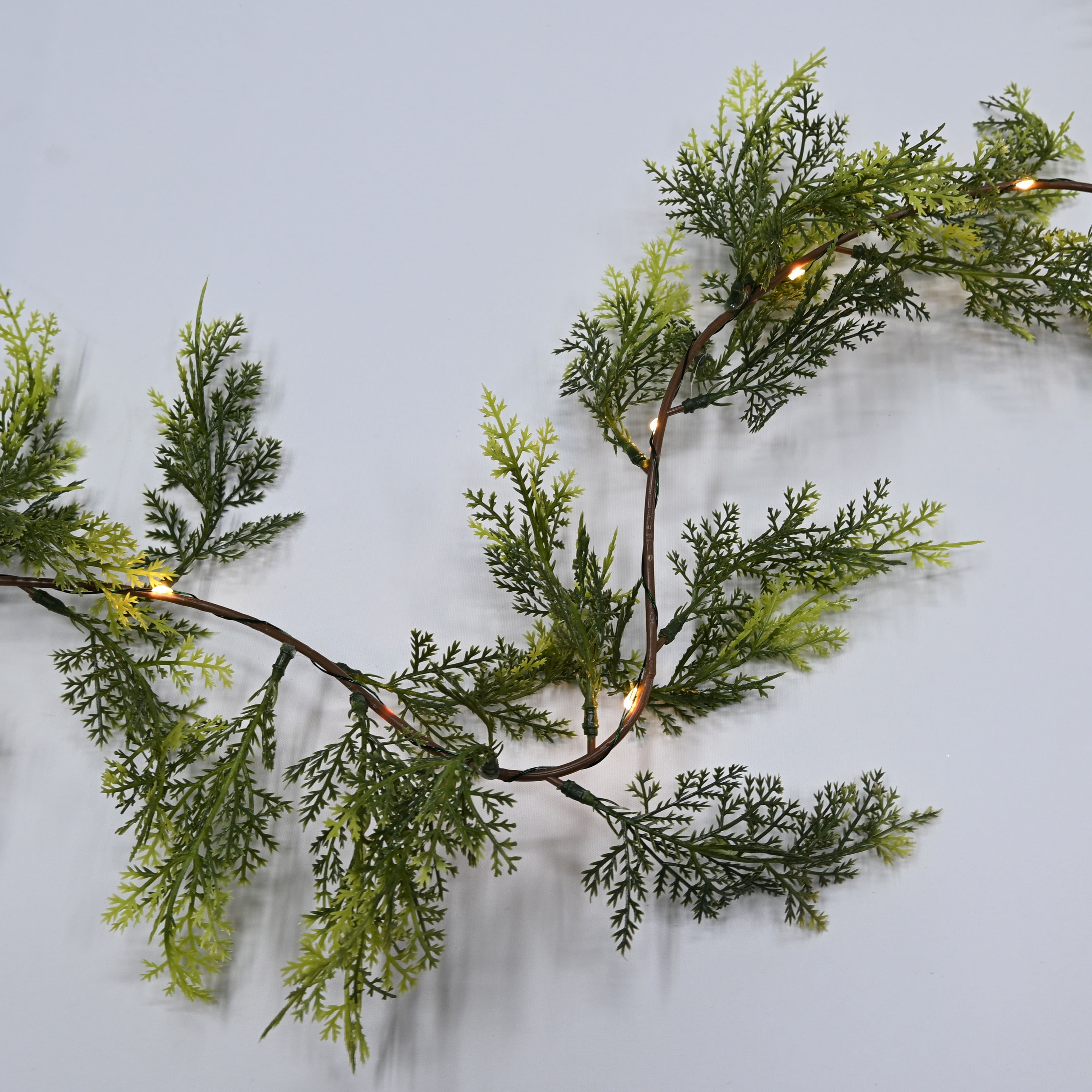 15ct. Warm White LED Pine Garland String Lights on Green Wire by Ashland&#xAE;