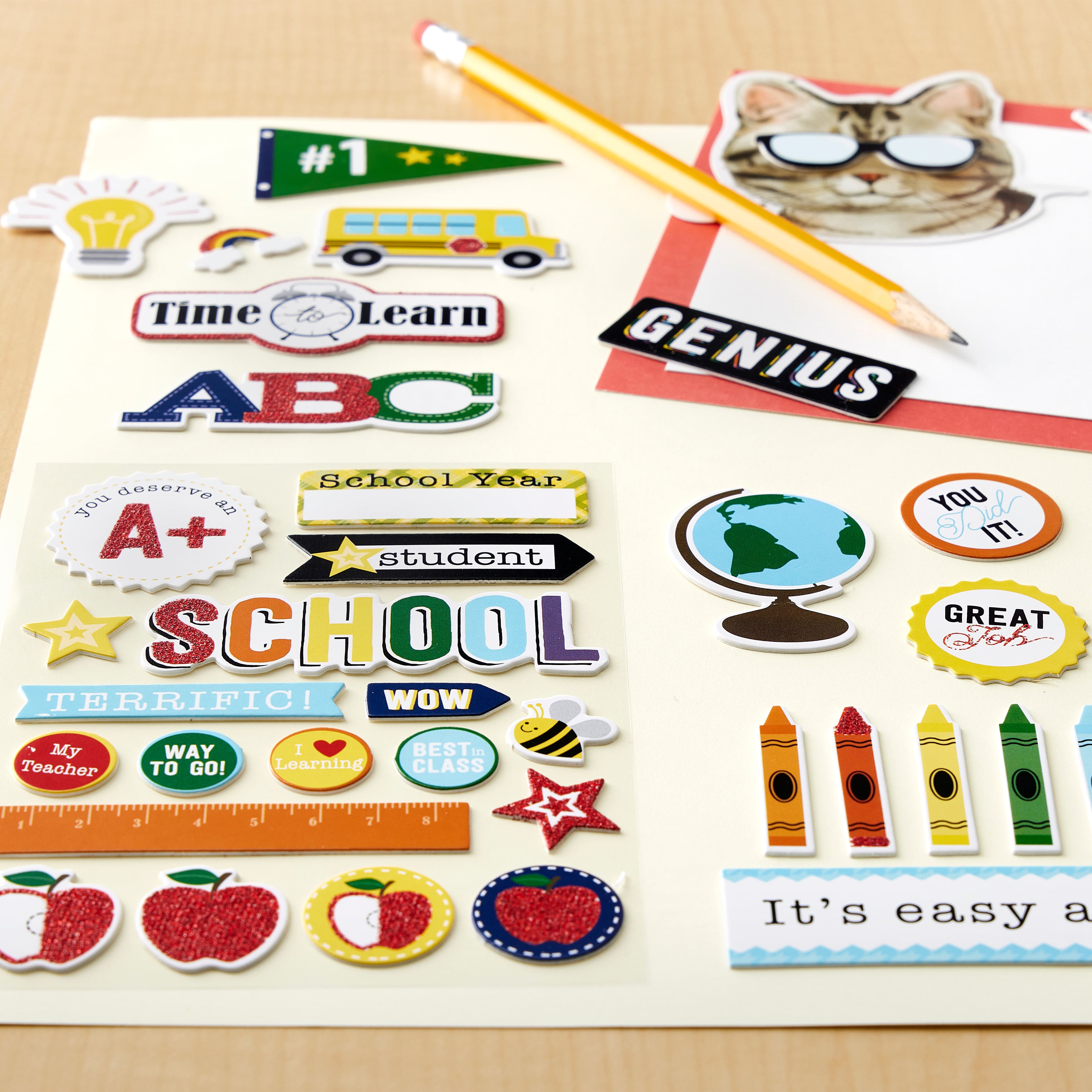 School Flipbook Chipboard Dimensional Stickers by Recollections&#x2122;