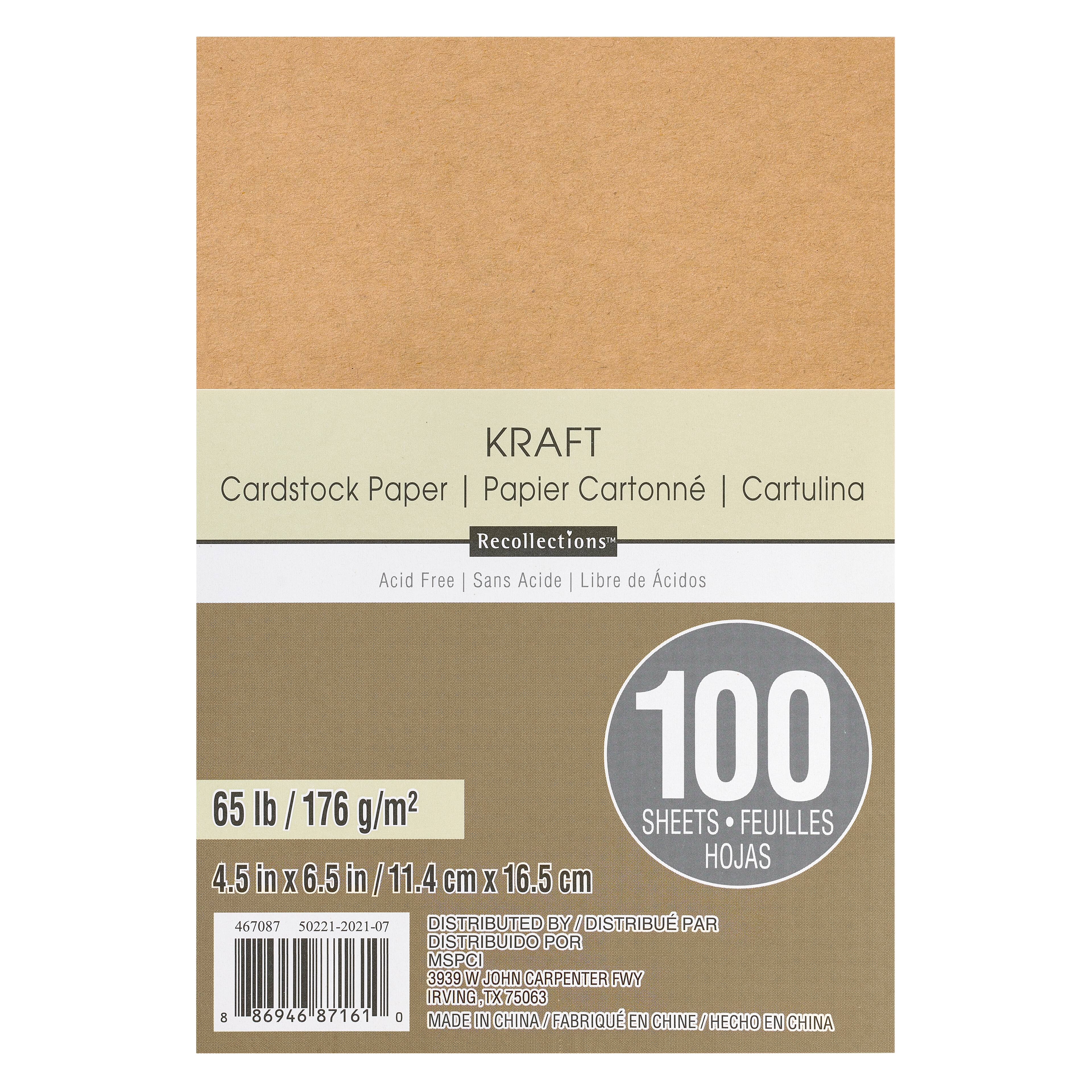 Kraft 4.5" x 6.5" Cardstock Paper by Recollections™, 100 Sheets