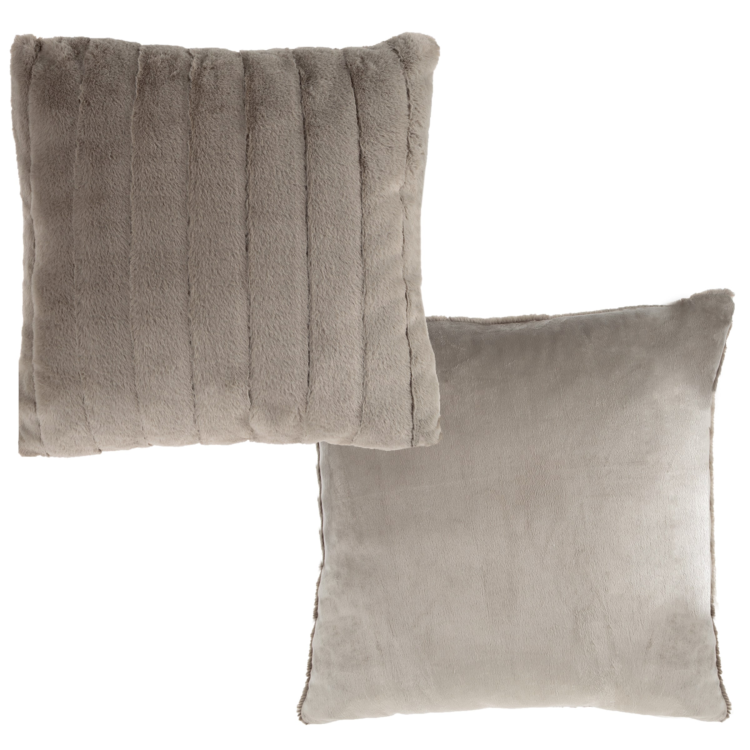 Hastings Home Gray Faux Rabbit Fur Pillows, 2ct.