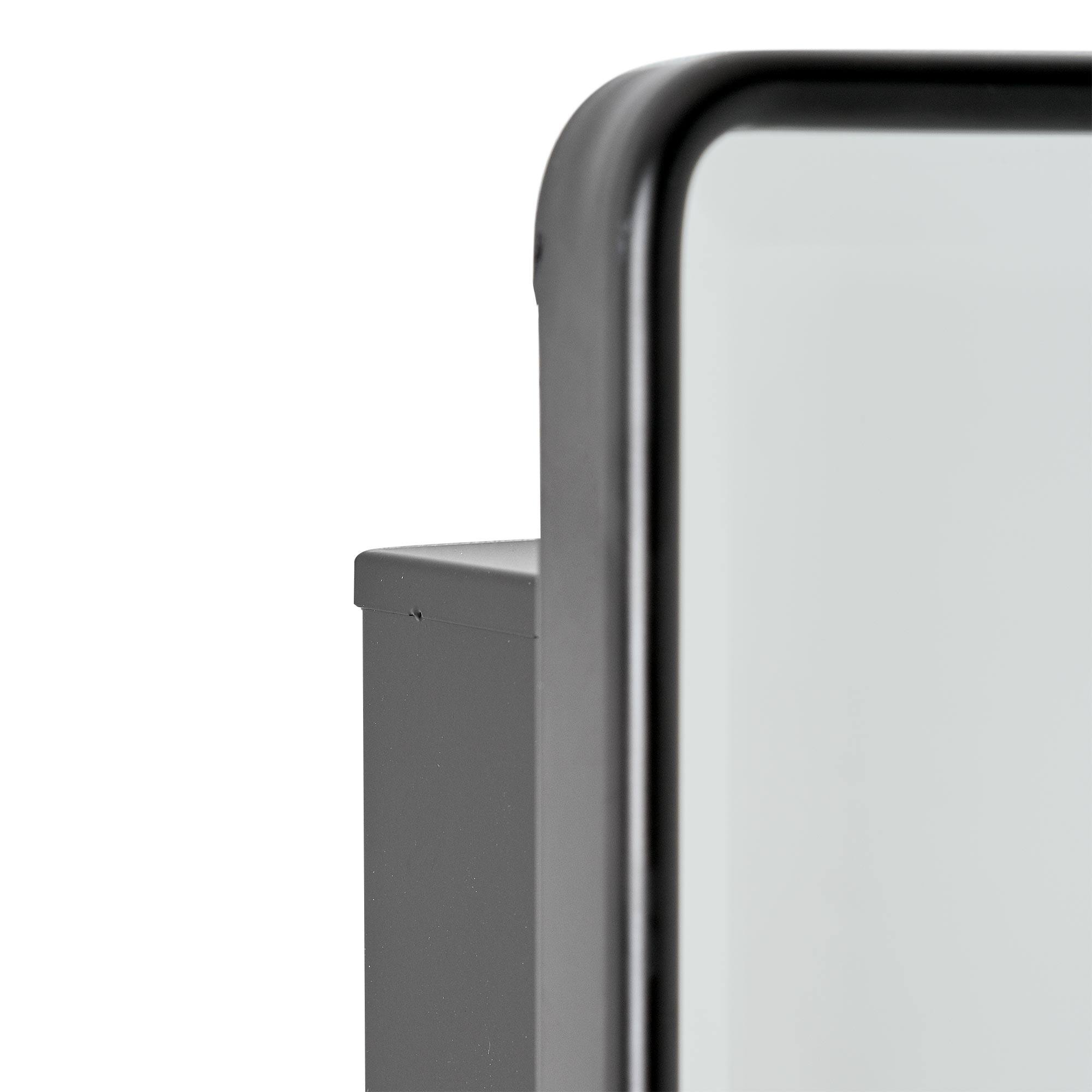 Head West Black Metal Medicine Cabinet with Beveled Mirror