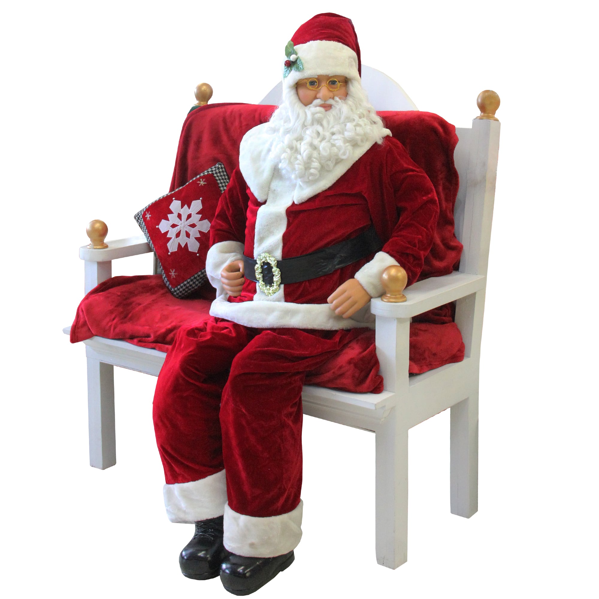 6ft. Life-Size Plush Santa Claus Standing or Sitting Christmas Figure