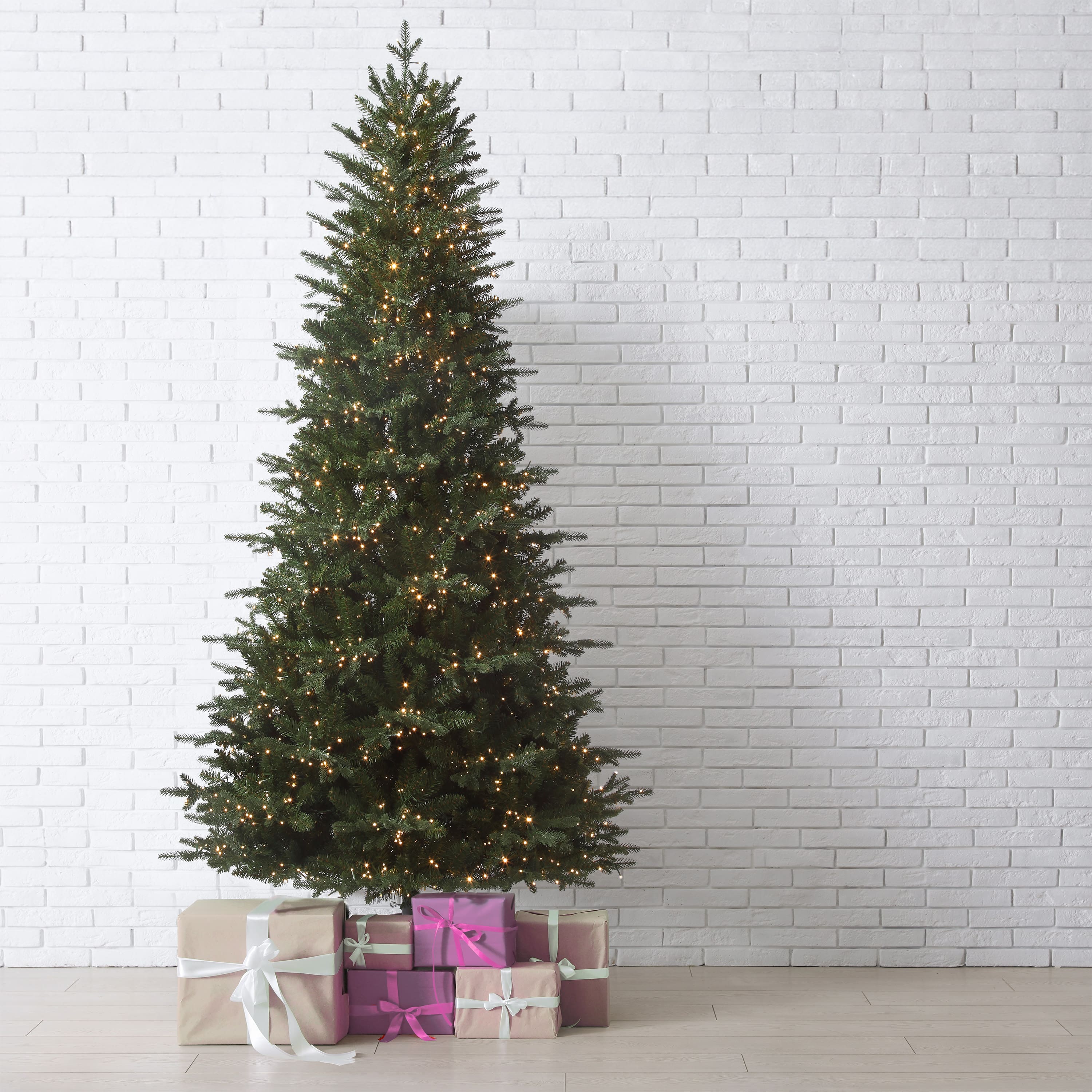 7.5ft. Pre-Lit Queensbury Fir Artificial Christmas Tree, Color Changing Cluster LED Lights