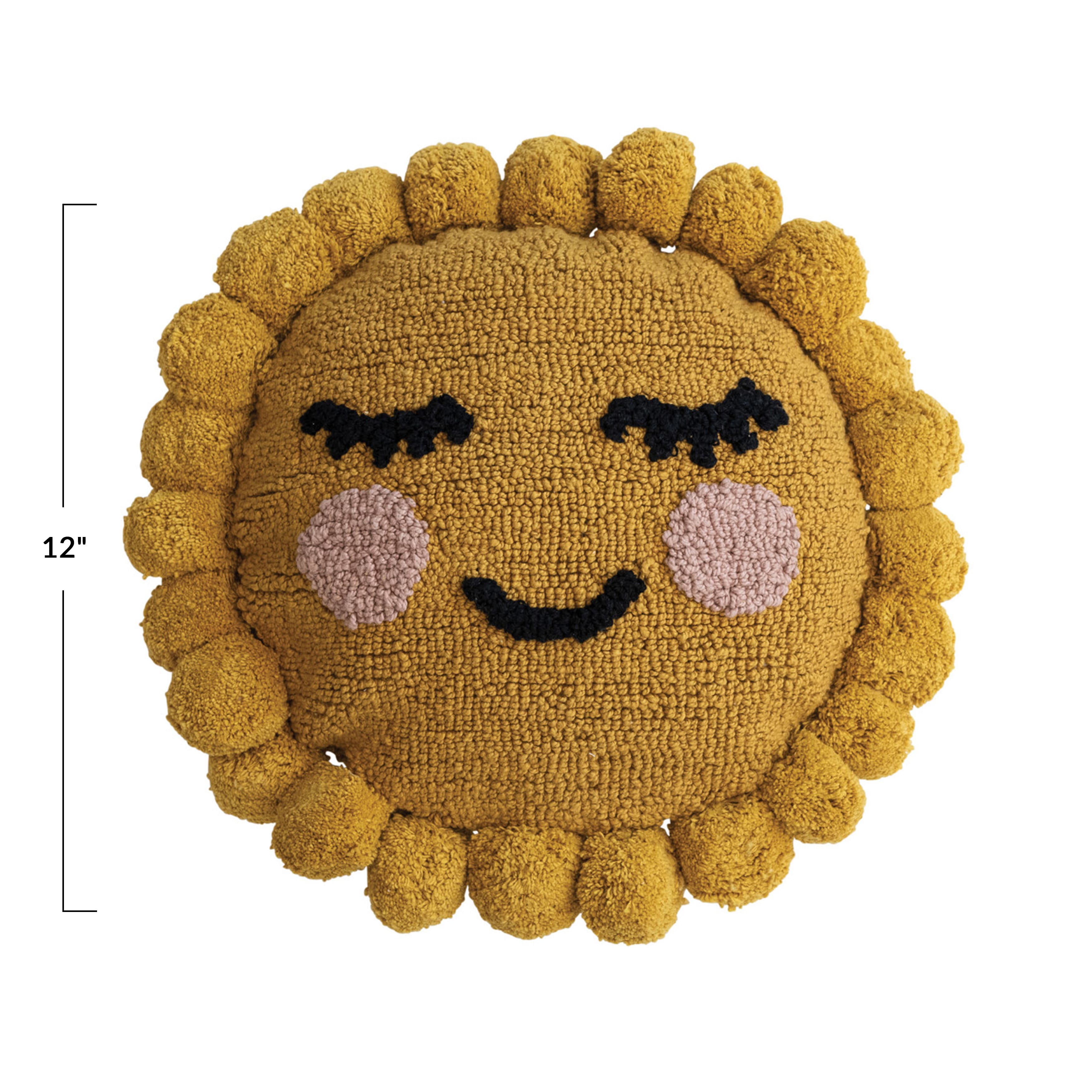Hello Honey&#xAE; 12&#x22; Sun Shaped Cotton Punch Hook Pillow
