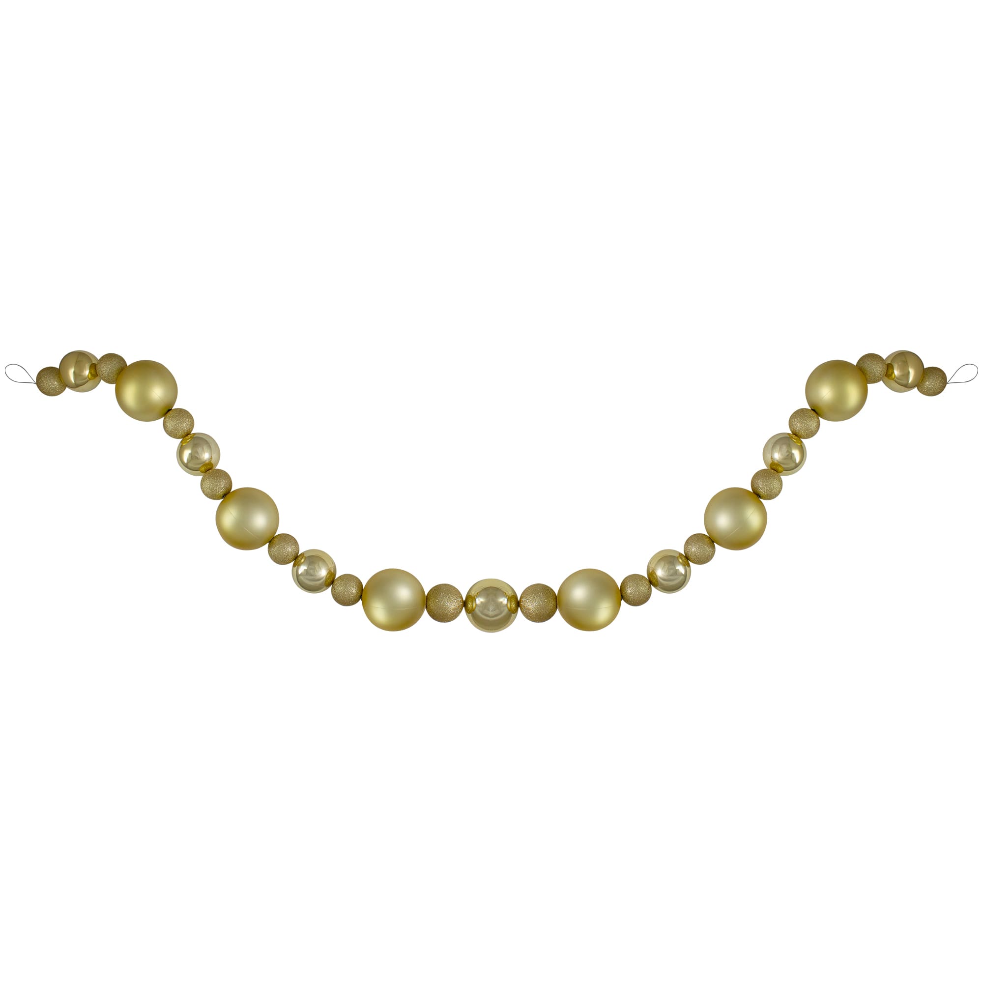 6ft. Vegas Gold 3-Finish Shatterproof Ball Christmas Garland