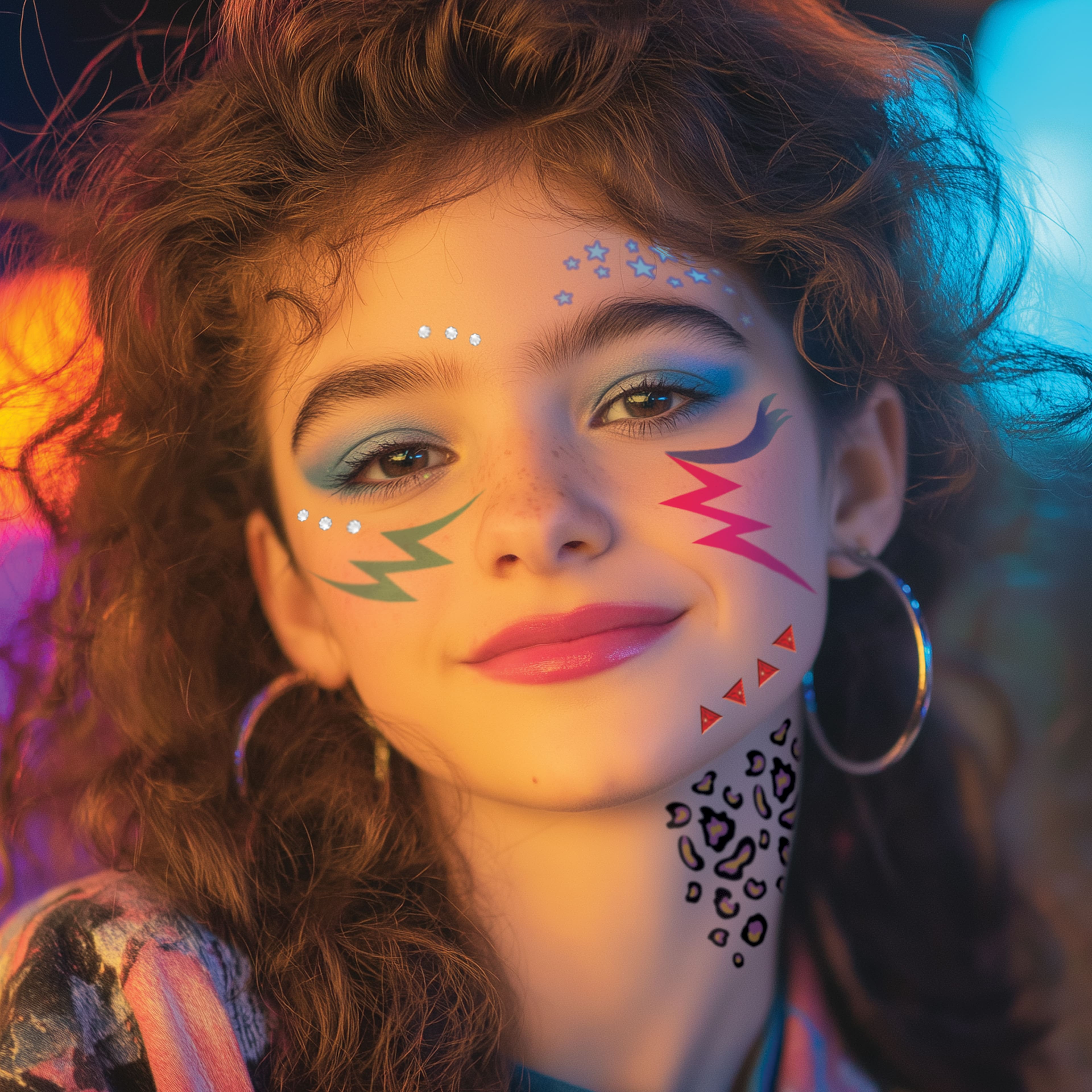 Savvi 80s &#x26; 90s Rock Star Costume Tattoos with Gems