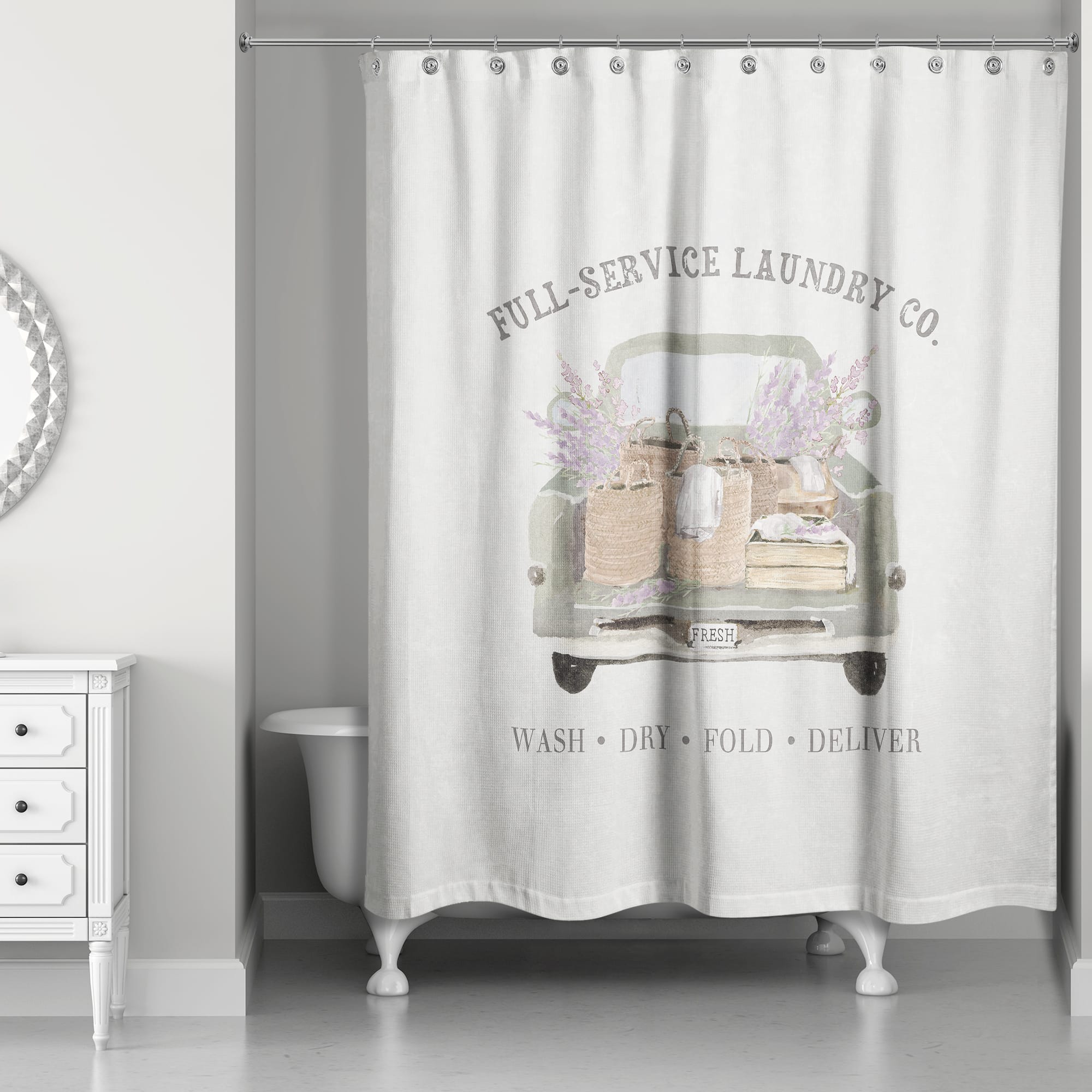 Laundry Truck Service Round 71" x 74" Shower Curtain