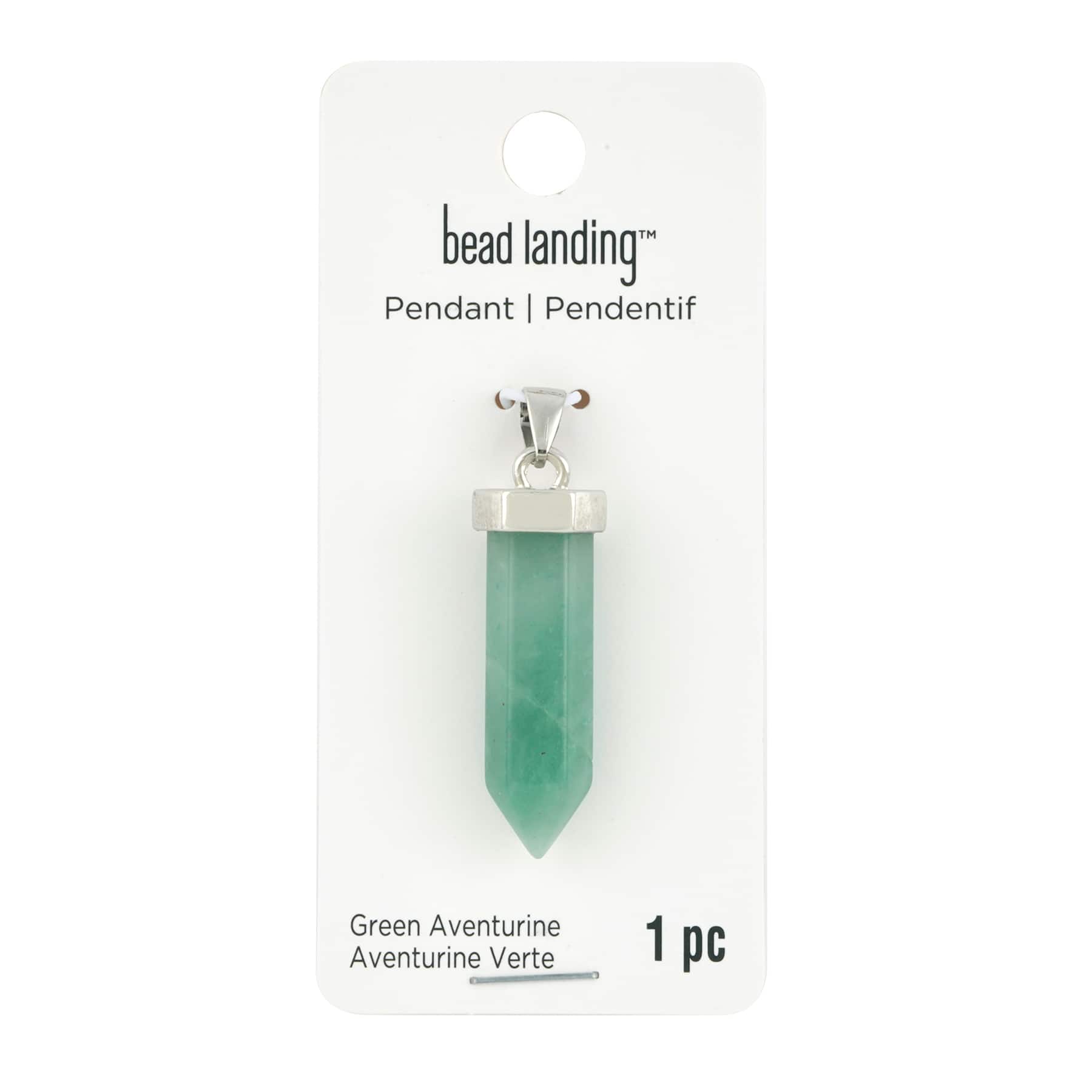 12 Pack: Green Aventurine Prism Pendant by Bead Landing™