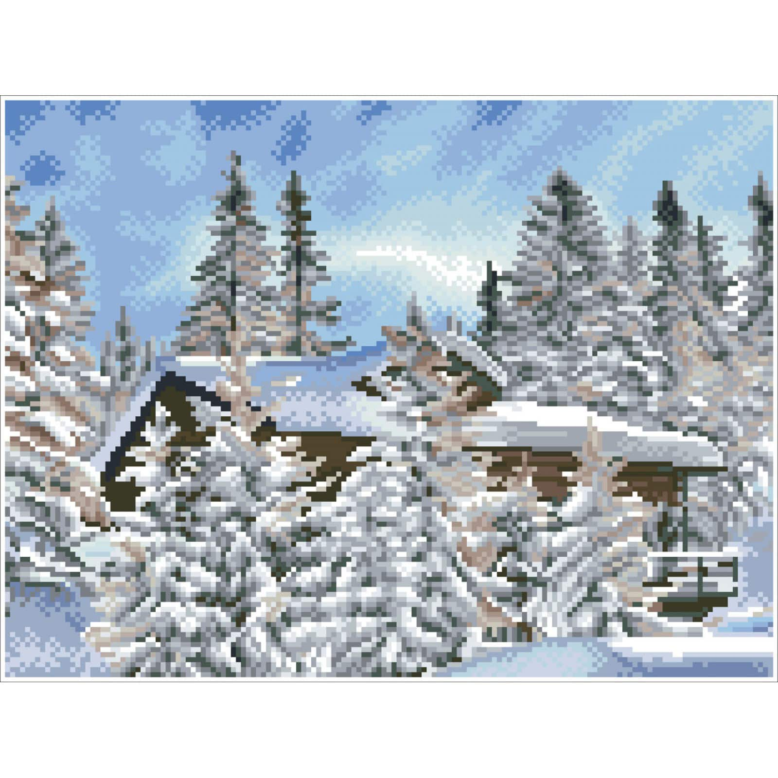 Diamond Dotz&#xAE; Intermediate Alpine Retreat Pre-Framed Diamond Painting Kit