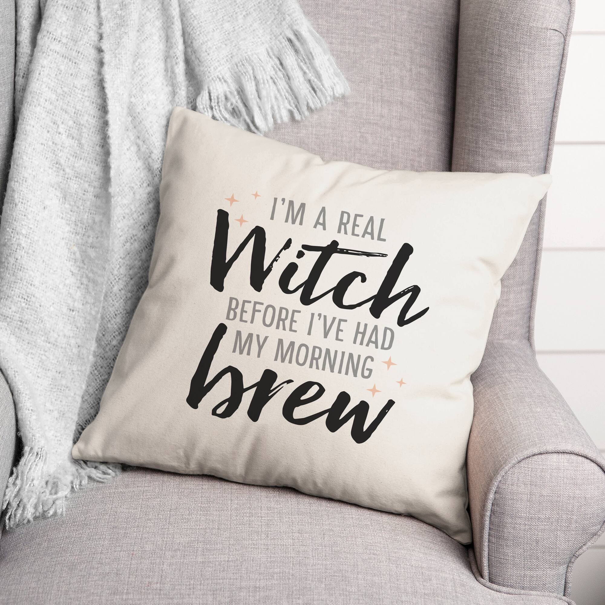 Real Witch Morning Brew Light Throw Pillow